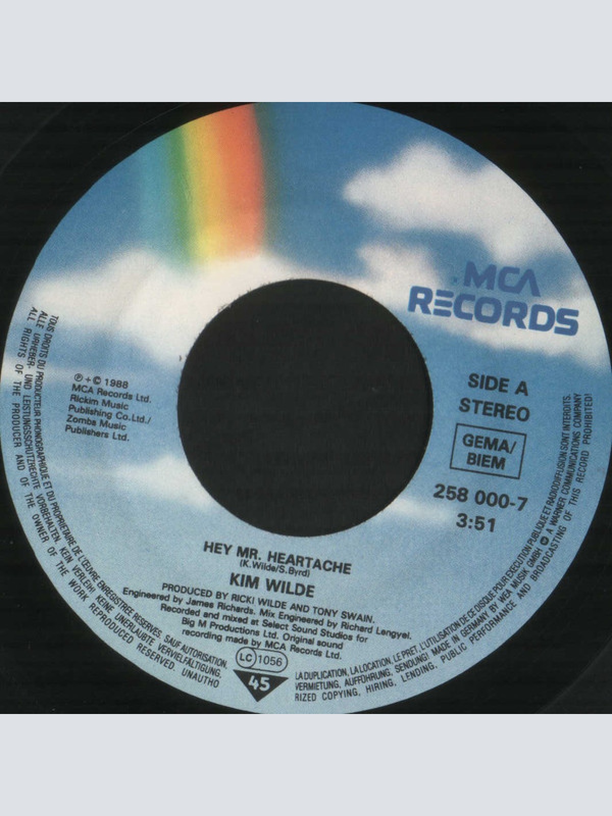 Vinyl / Kim Wilde - Hey Mister Heartache