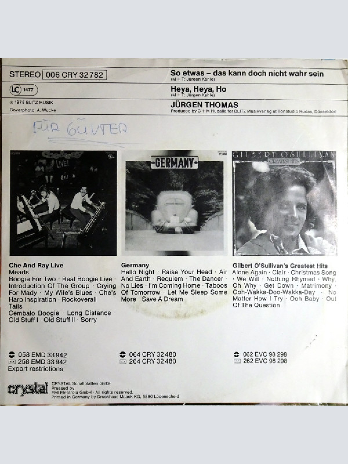 Vinyl / Jürgen Thomas (3) - So Etwas - Das Kann Doch Nicht Wahr Sein