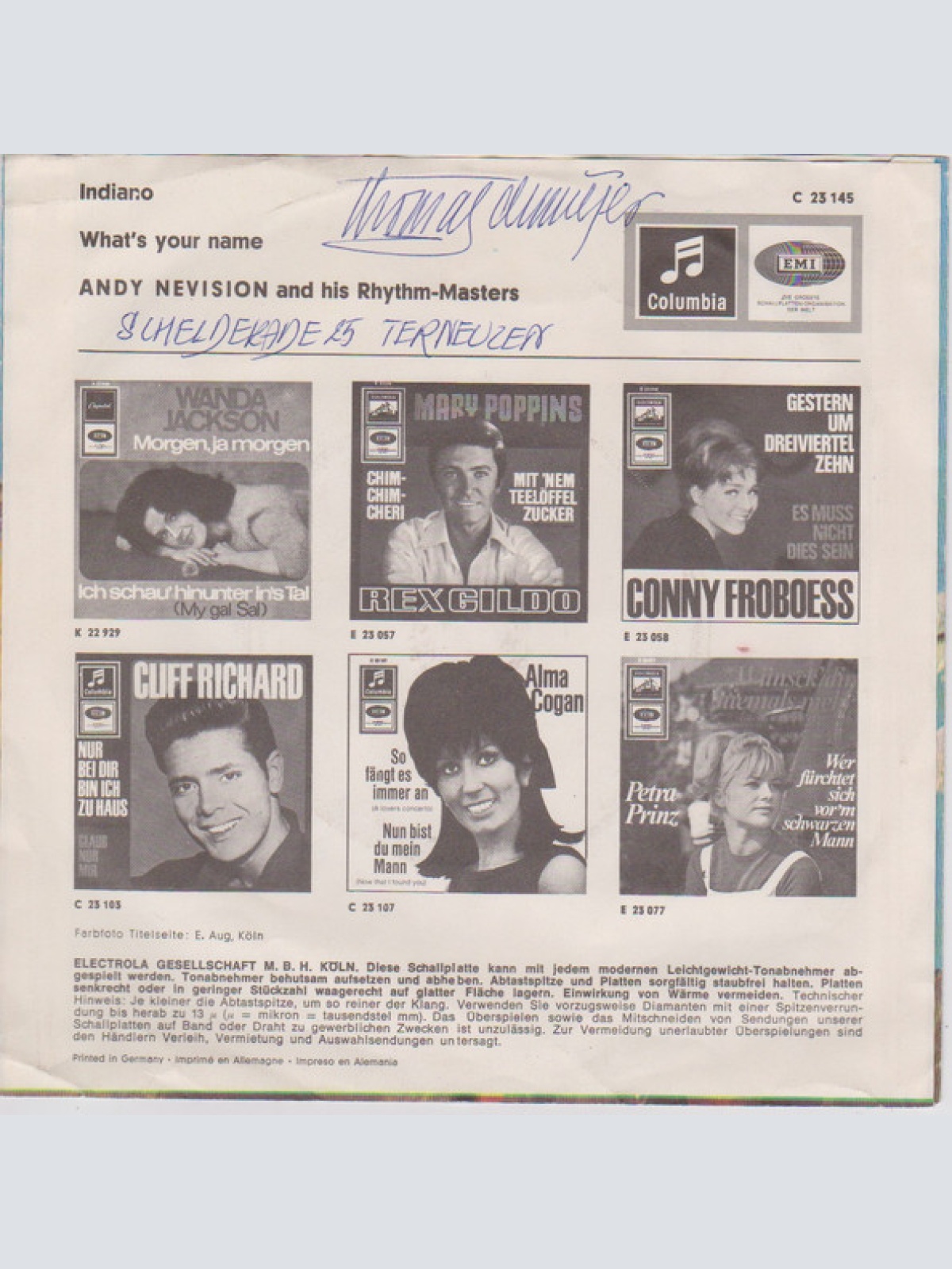 Vinyl / Andy Nevison And His Rhythm-Masters* - Indiano