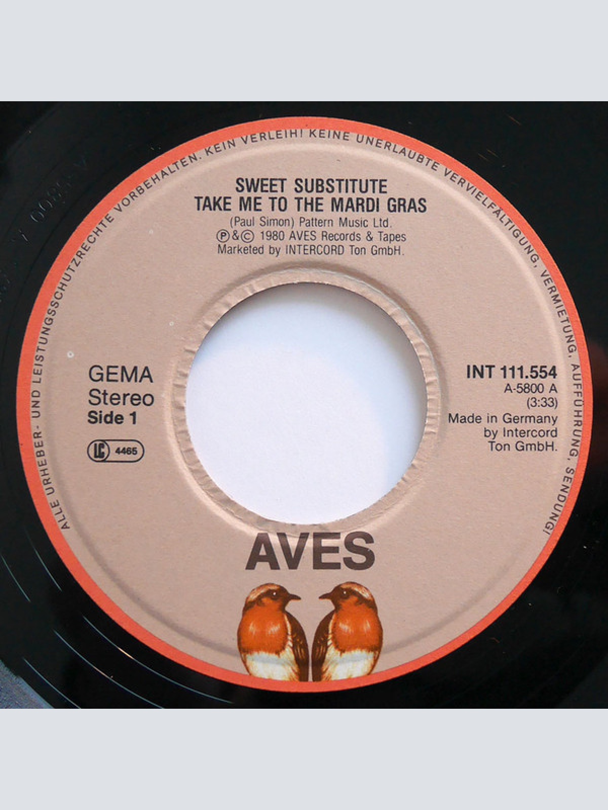 Vinyl / Sweet Substitute - Take Me To The Mardi Gras