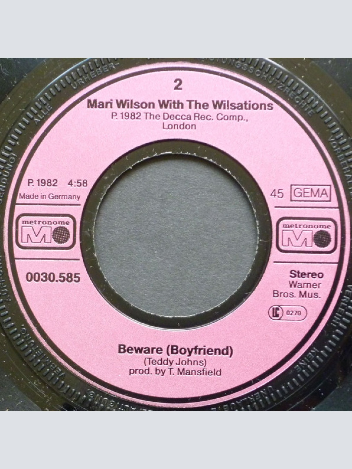 Vinyl / Mari Wilson - Just What I Always Wanted