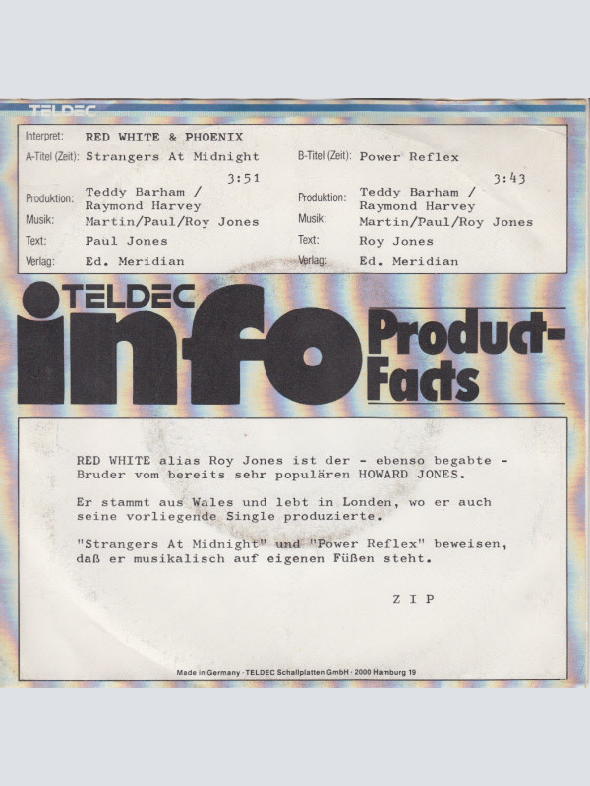 Vinyl / Red White & Phoenix - Strangers At Midnight