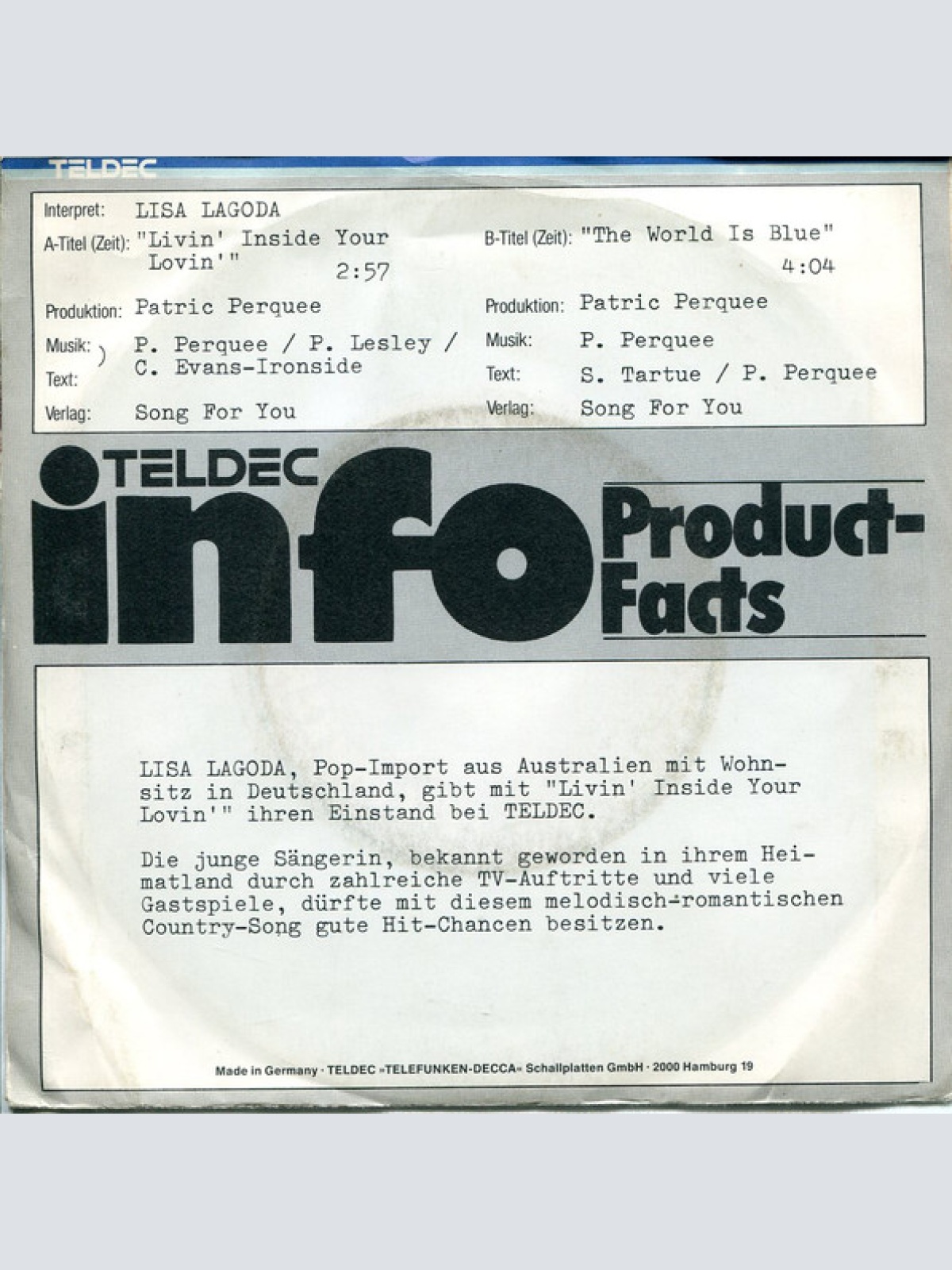 Vinyl / Lisa Lagoda - Livin' Inside Your Lovin'