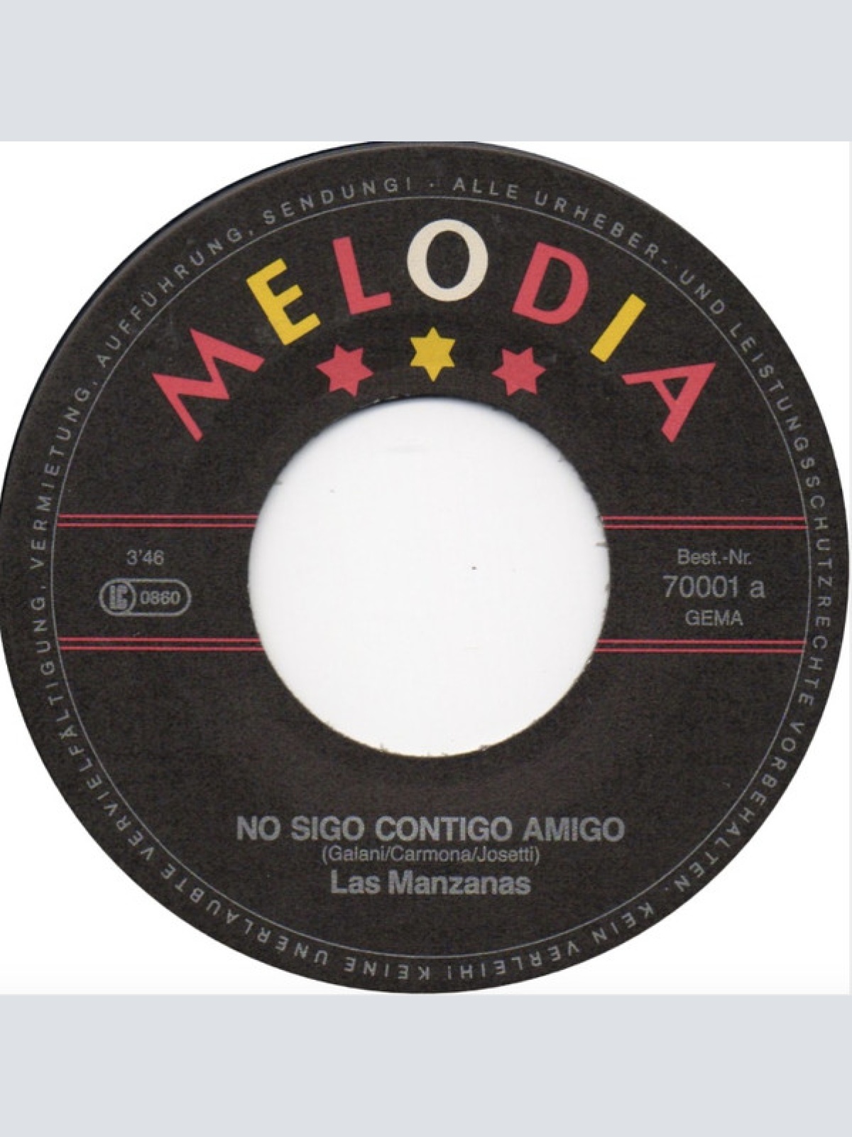 Vinyl / Las Manzanas - No Sigo Contigo Amigo