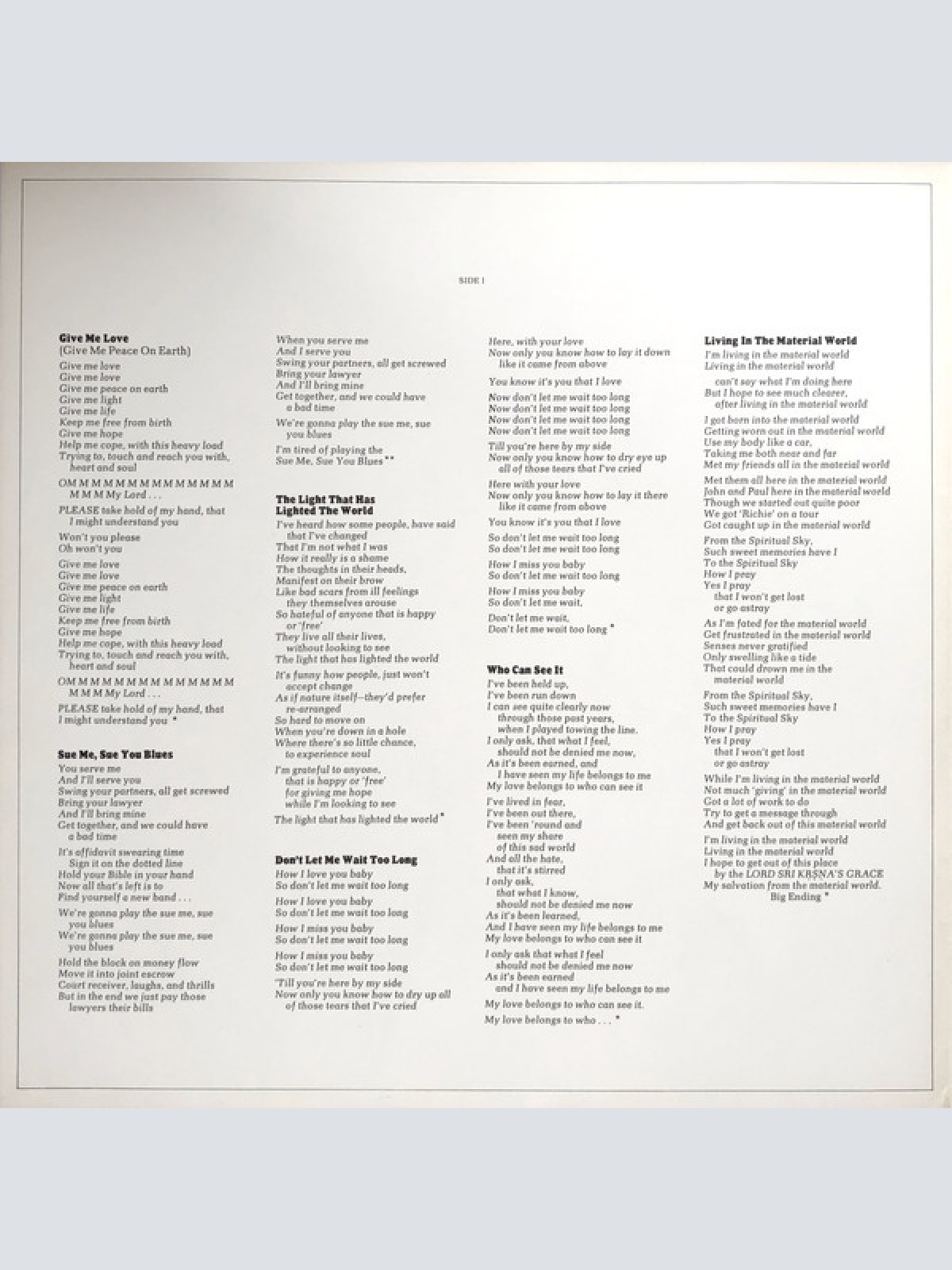 Vinyl / George Harrison - Living In The Material World