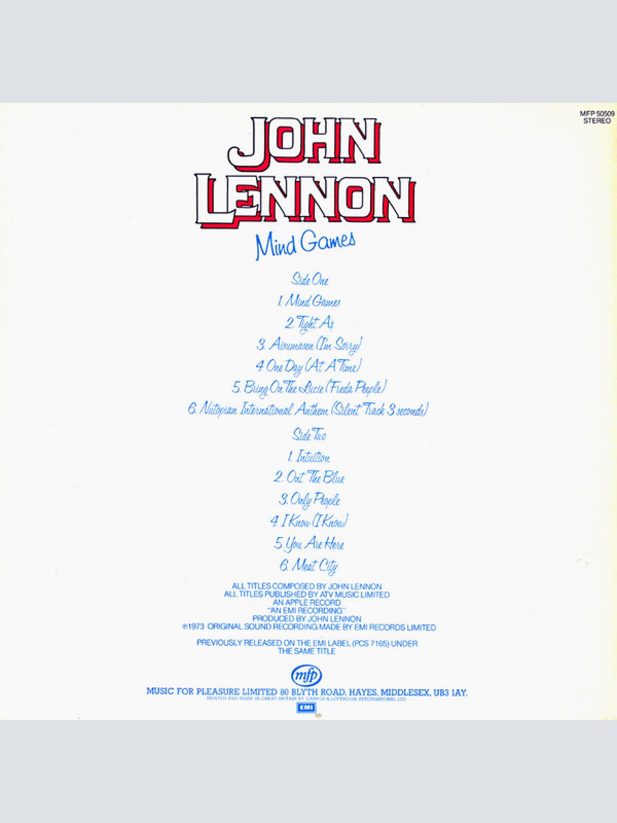Vinyl / John Lennon - Mind Games