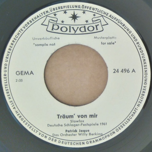 Vinyl / Patrick Jaque - Träum' Von Mir