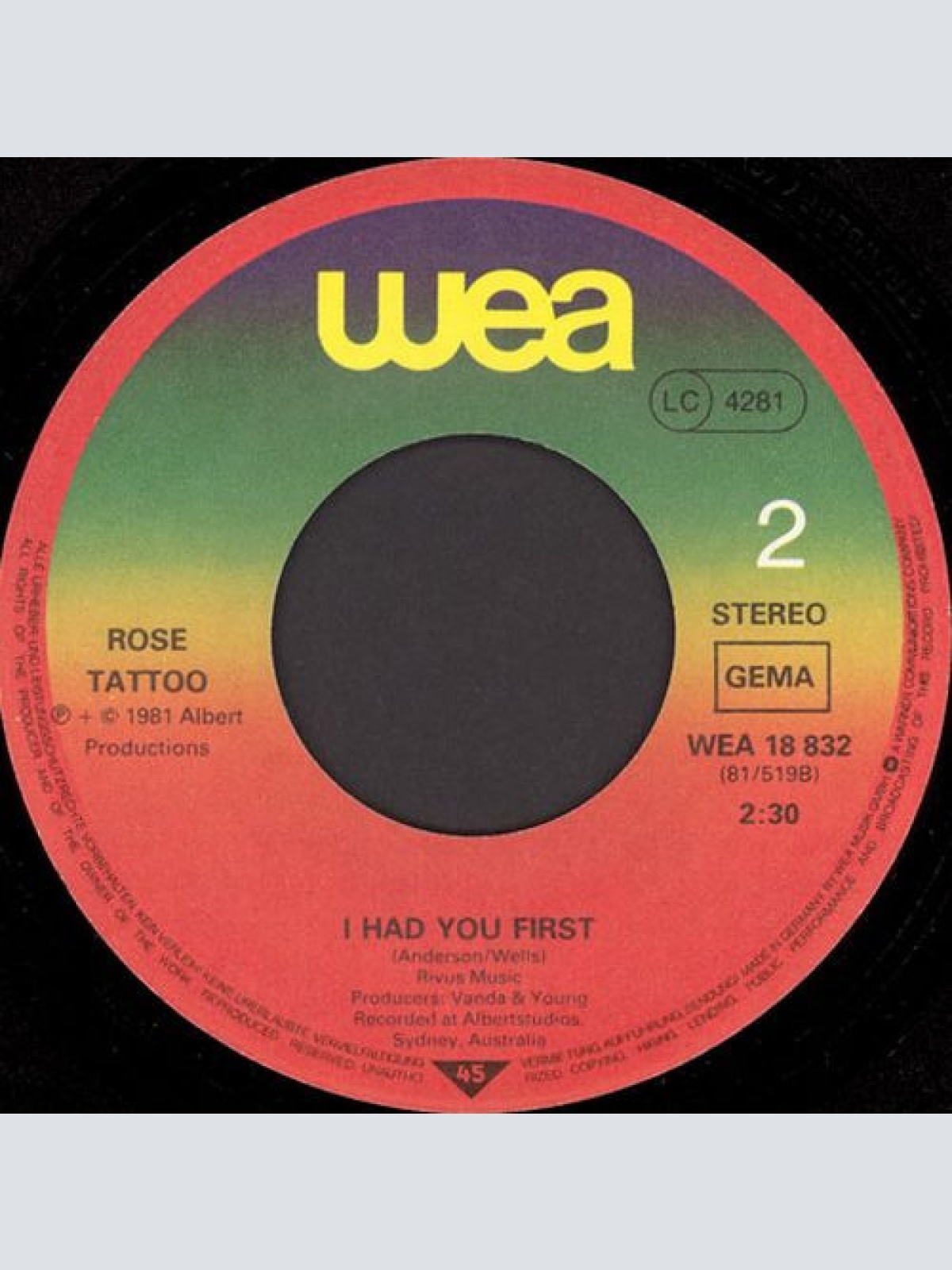 Vinyl / Rose Tattoo - Rock 'N' Roll Is King