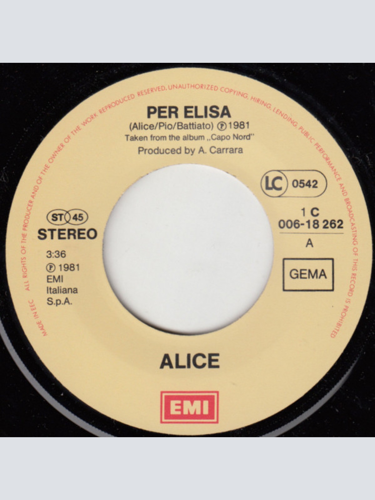 Vinyl / Alice (4) - Per Elisa