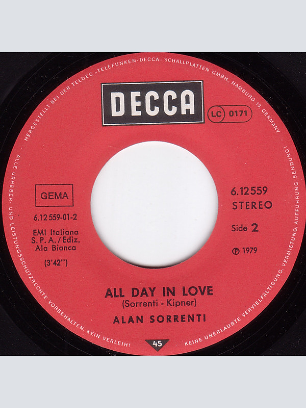 Vinyl / Alan Sorrenti - Tu Sei L'unica Donna Per Me