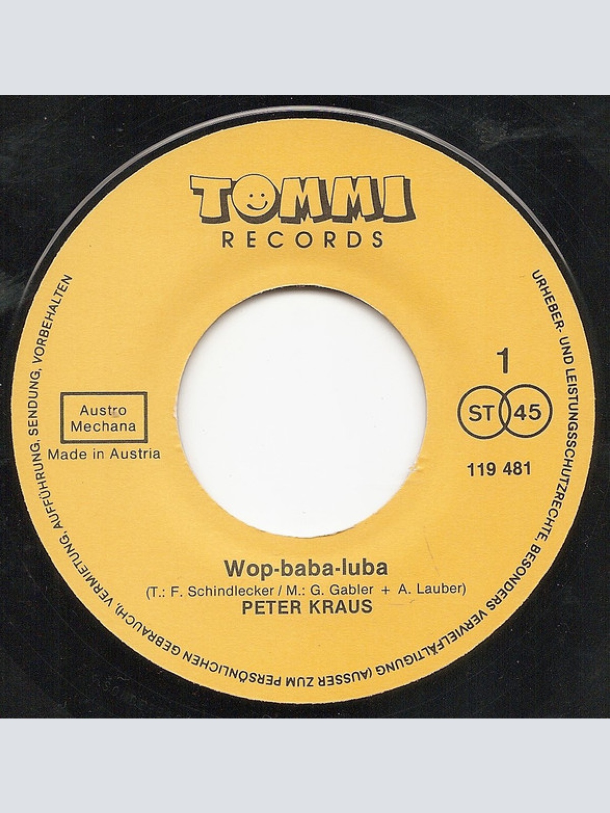 Vinyl / Peter Kraus - Wop-baba-luba