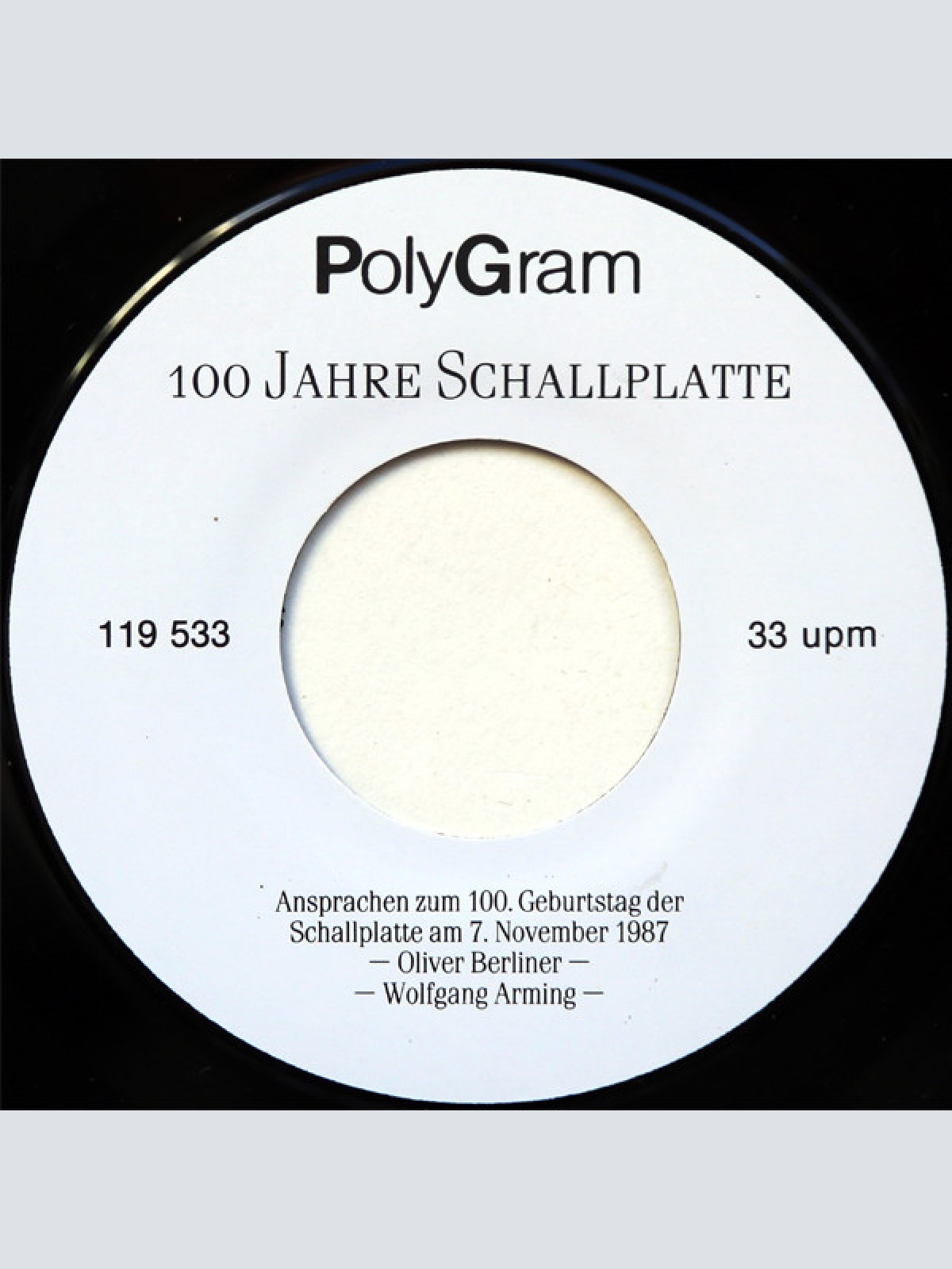 Vinyl / Wolfgang Arming, Oliver Berliner - 100 Jahre Schallplatte