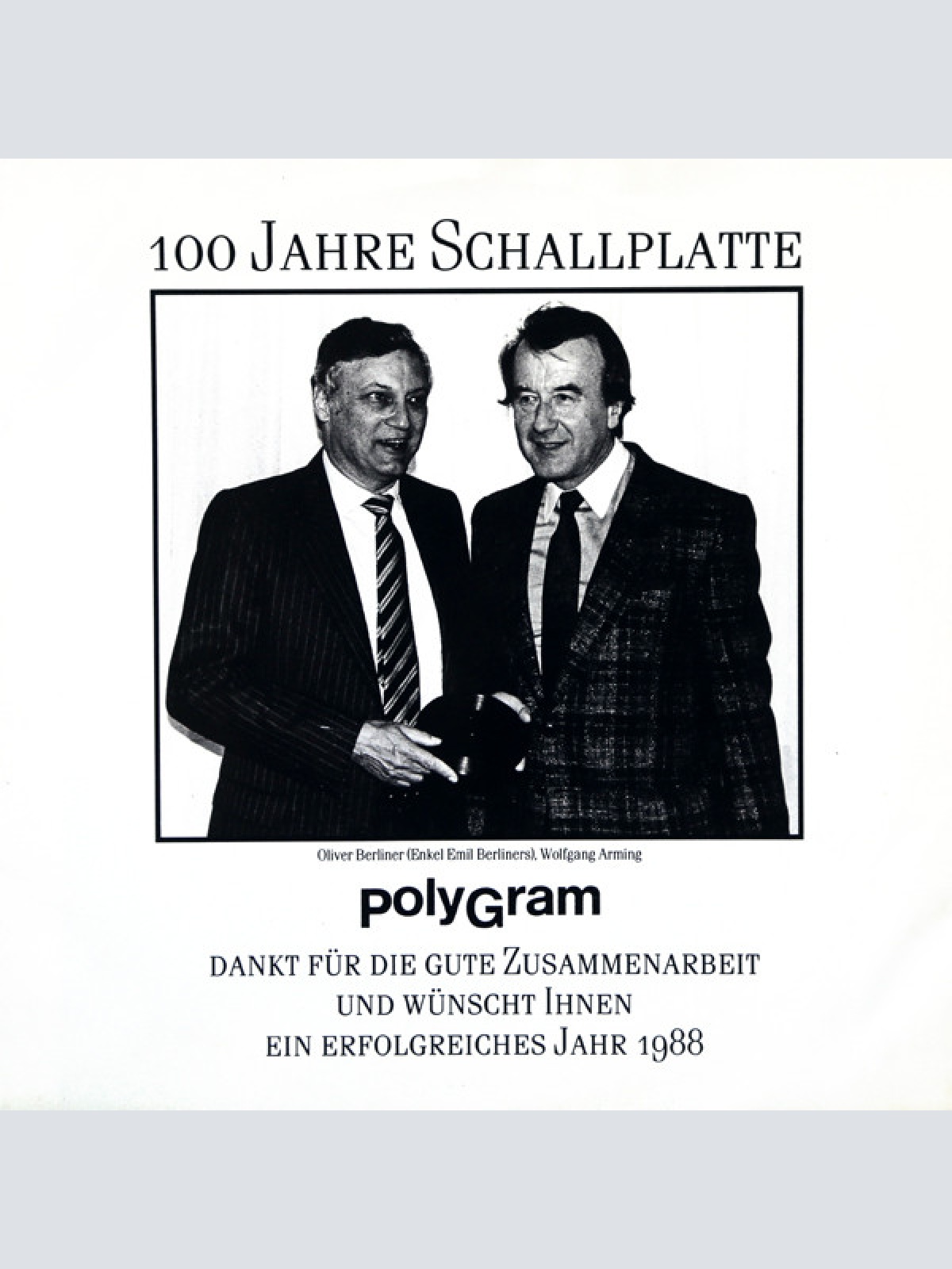 Vinyl / Wolfgang Arming, Oliver Berliner - 100 Jahre Schallplatte