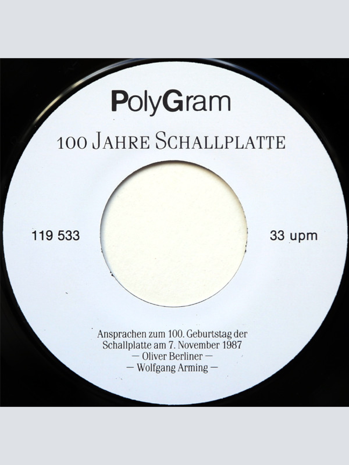 Vinyl / Wolfgang Arming, Oliver Berliner - 100 Jahre Schallplatte
