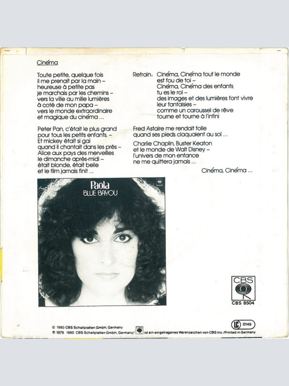 Vinyl / Paola (2) - Cinema