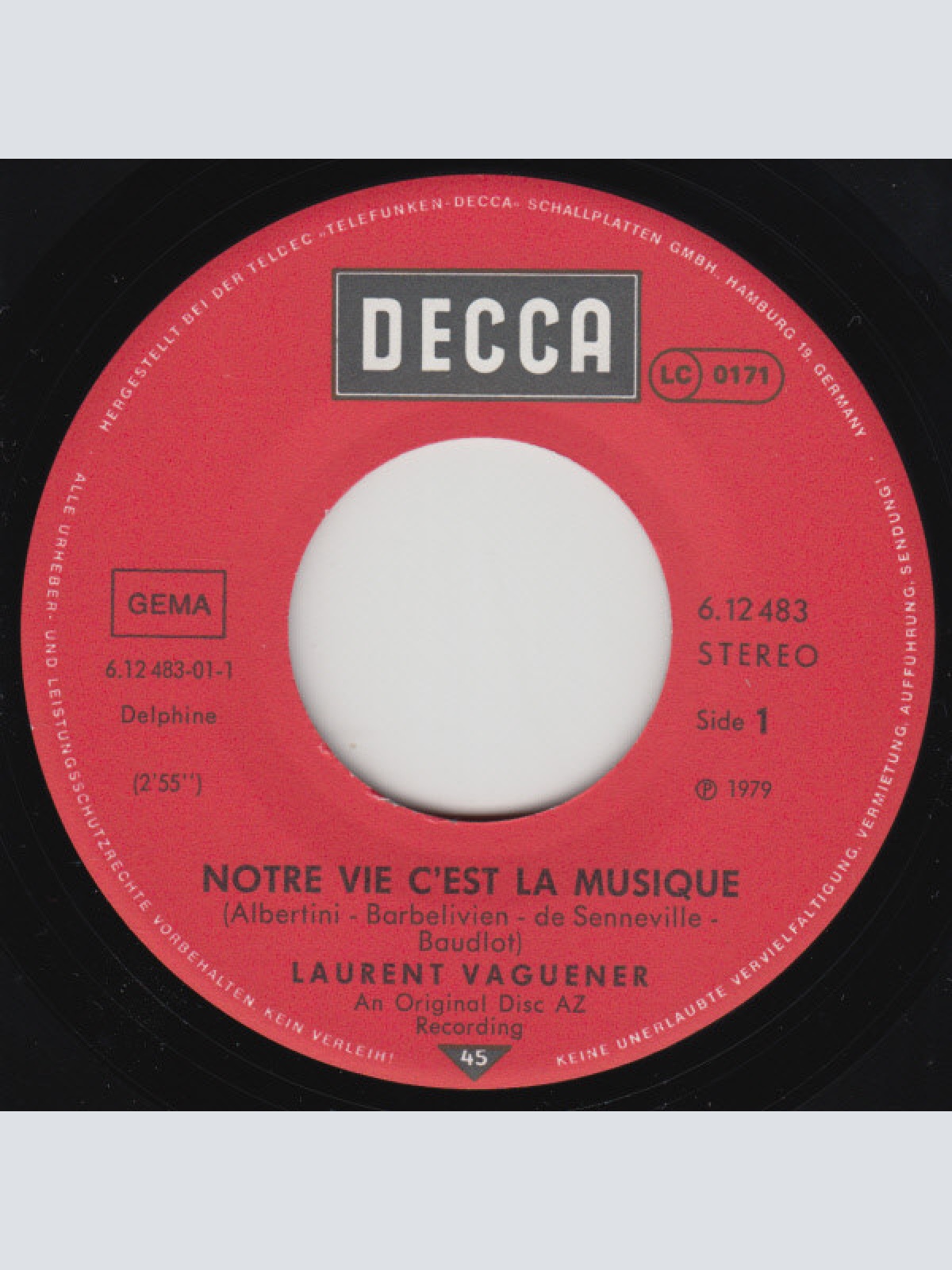 Vinyl / Laurent Vaguener - Notre Vie C'est La Musique
