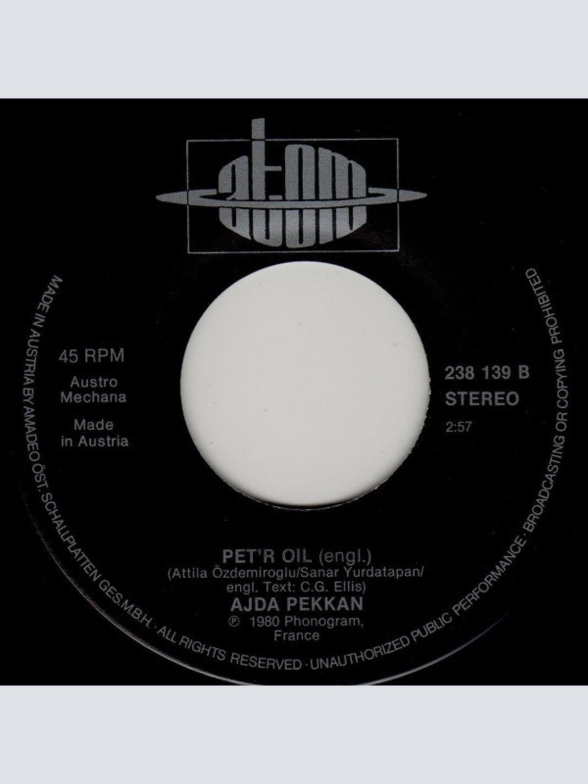 Vinyl / Ajda Pekkan - Pet'r Oil / Pet'r Oil (Engl.)