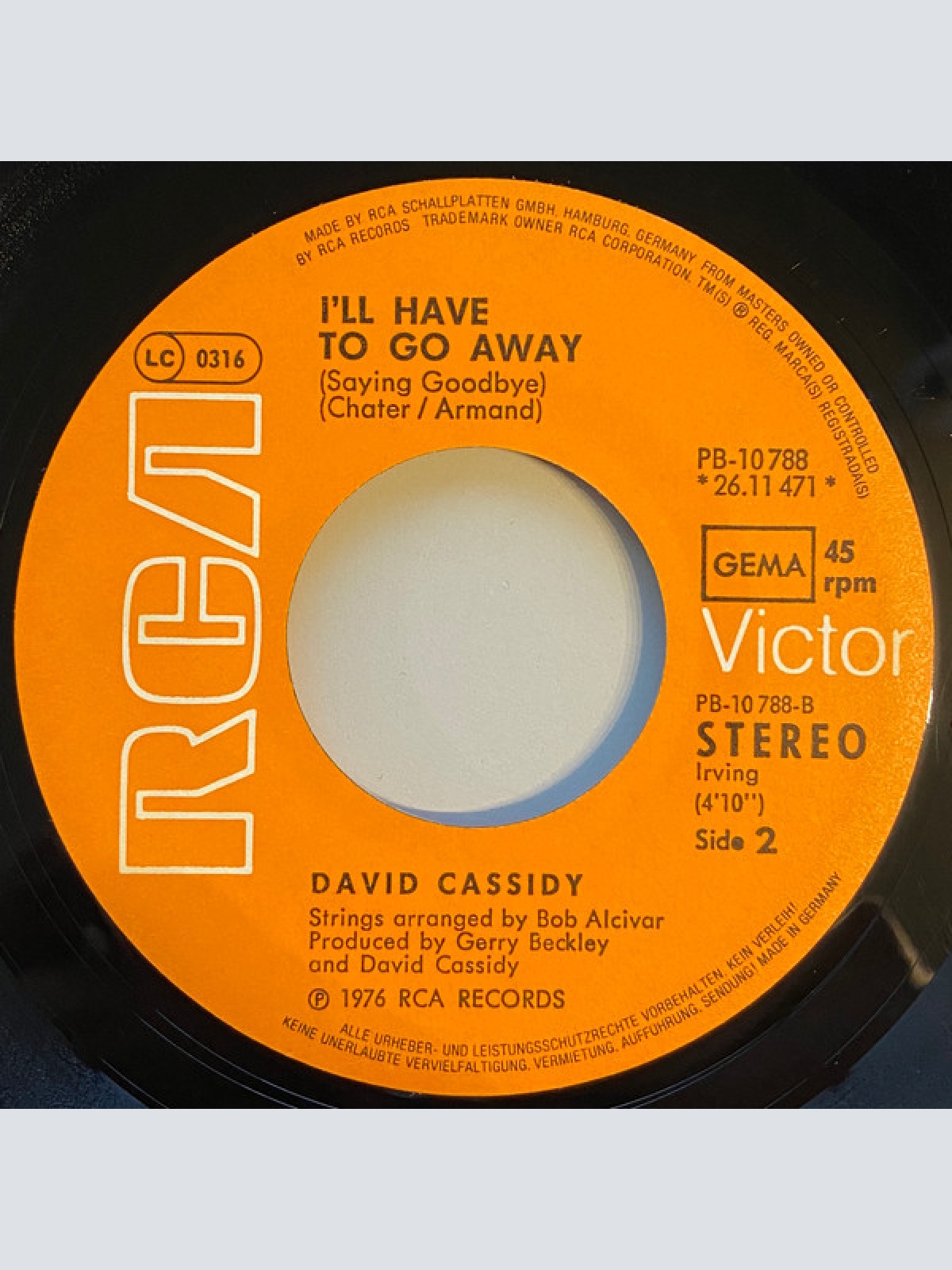Vinyl / David Cassidy - Gettin' It In The Street