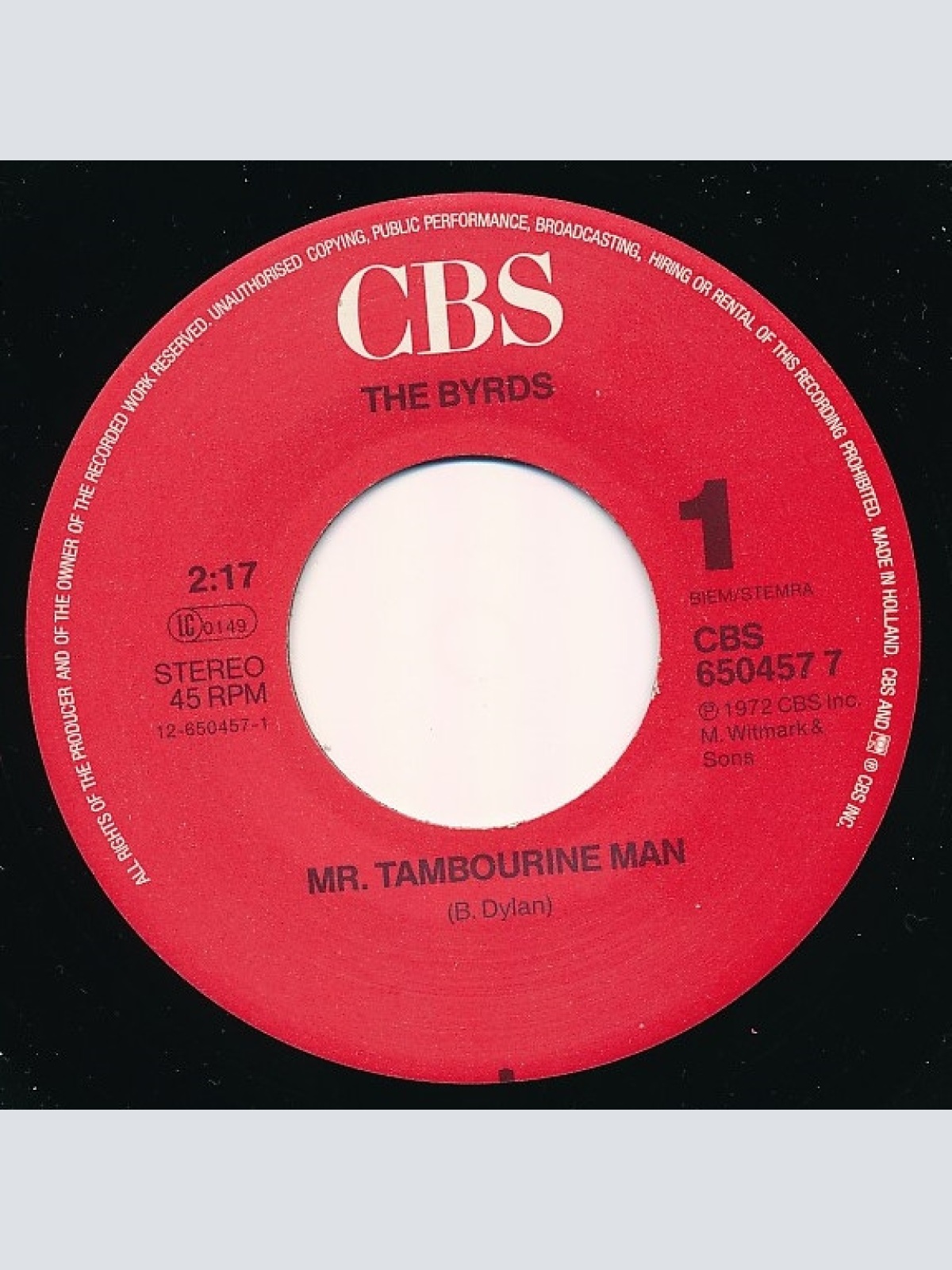 Vinyl / The Byrds - Mr. Tambourine Man / Turn! Turn! Turn!