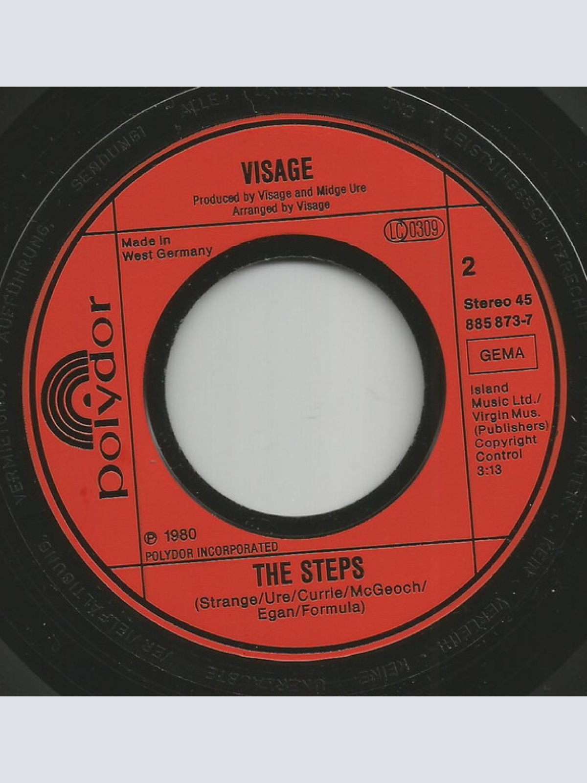 Vinyl / Visage - Fade To Grey