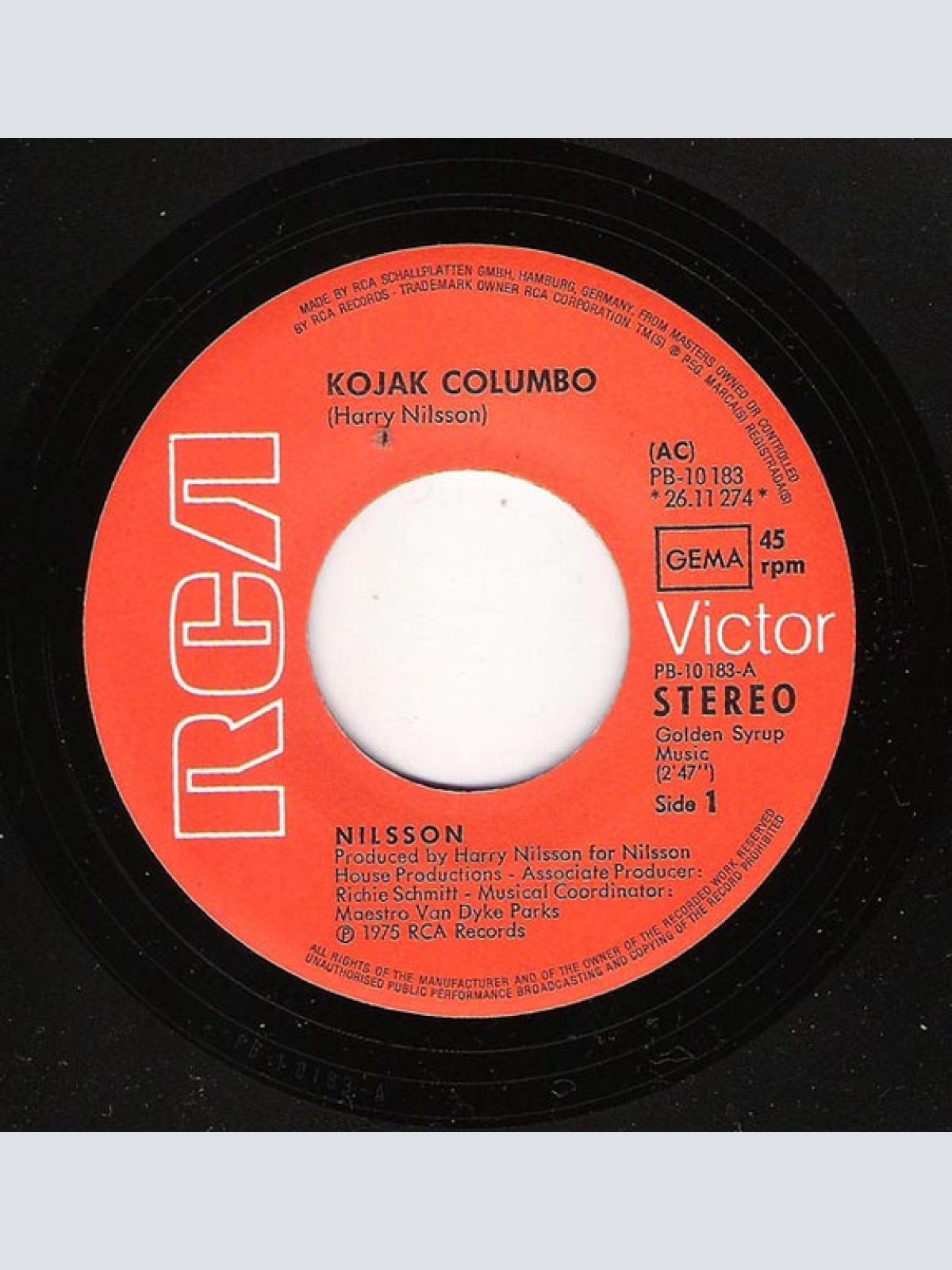 Vinyl / Nilsson* - Kojak Columbo