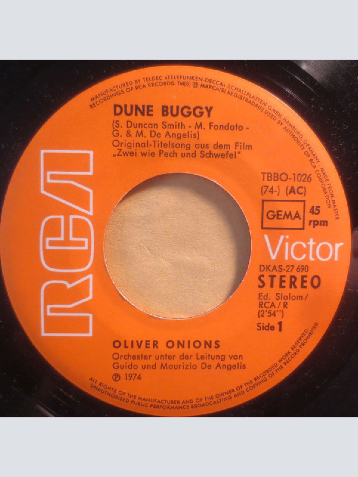 Vinyl / Oliver Onions - Dune Buggy / Across The Fields