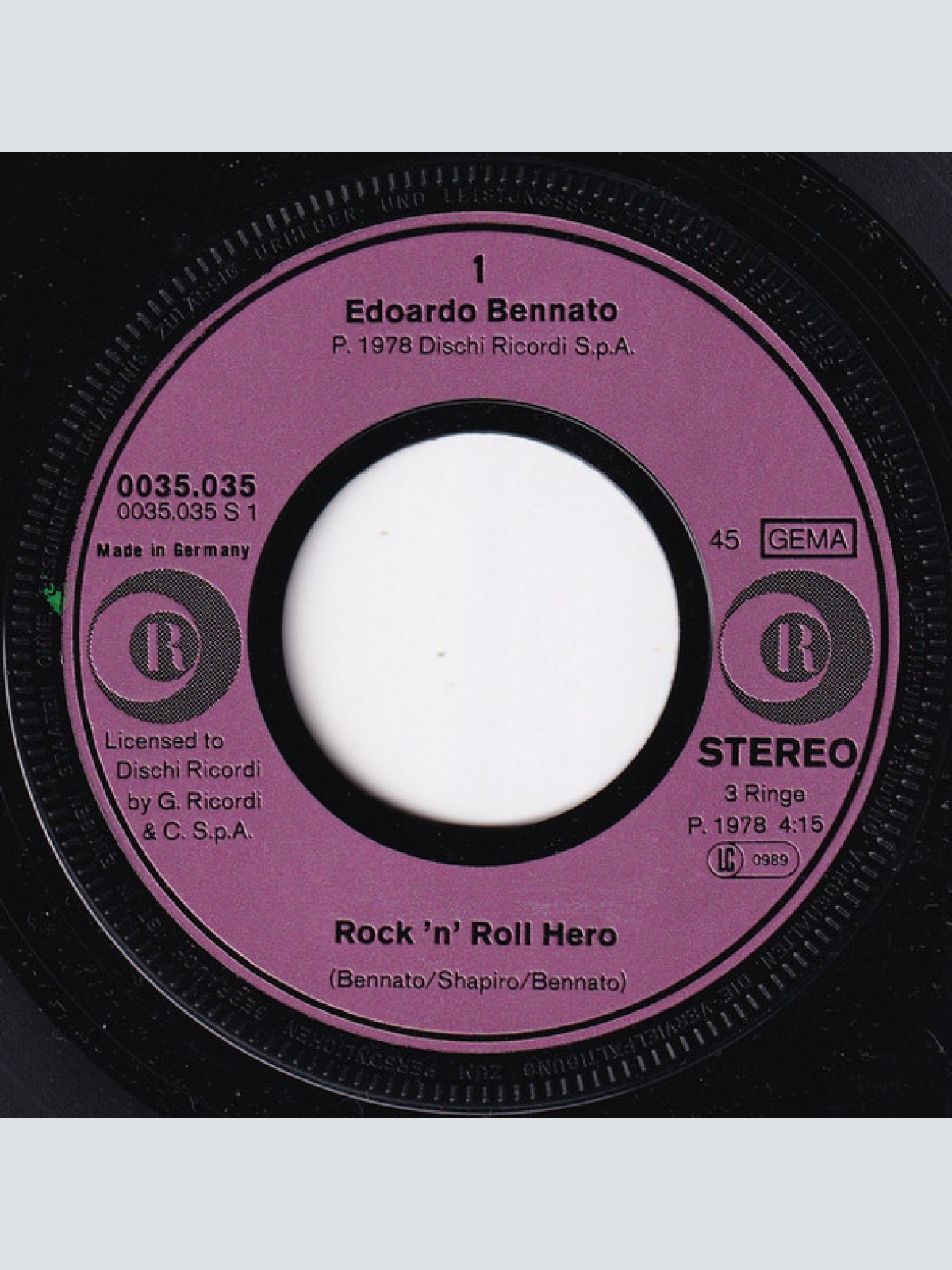 Vinyl / Edoardo Bennato - Rock 'N' Roll Hero / Tower Of Babel