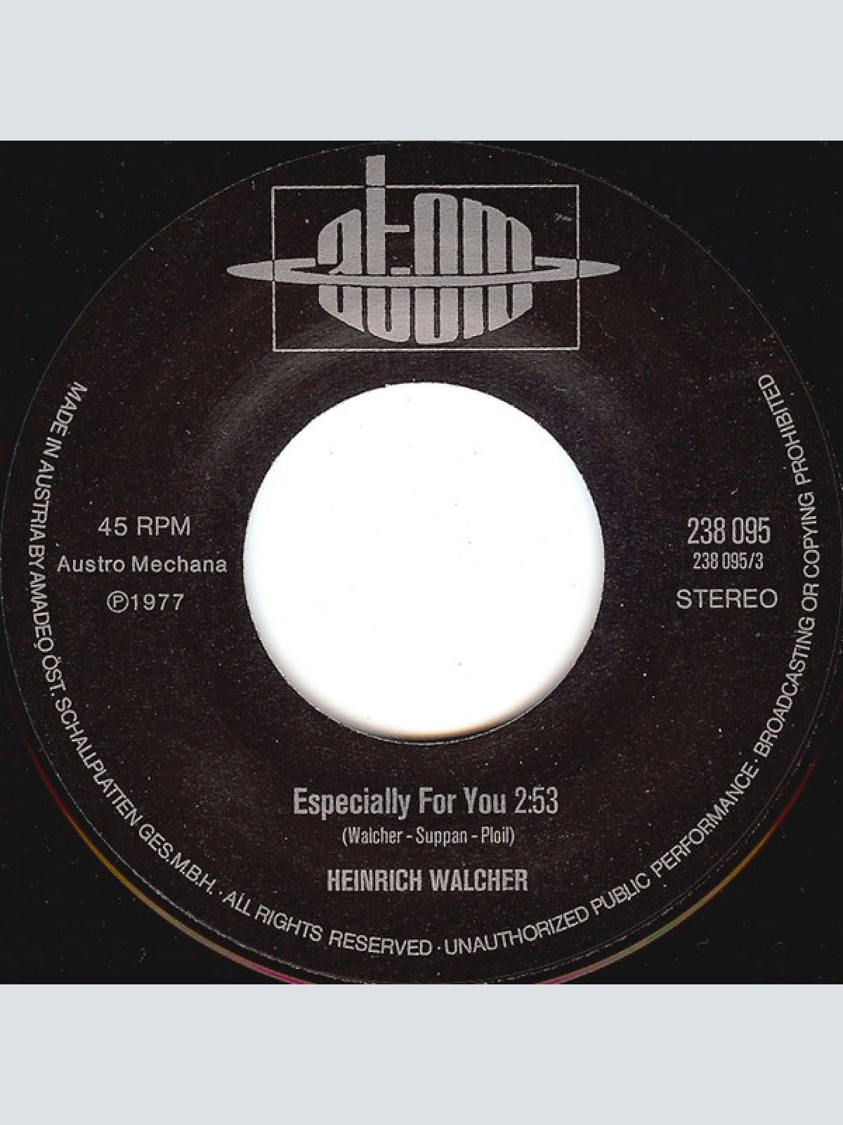 Vinyl / Heinrich Walcher - Especially For You / Auferstehung Im Stanniolpapier