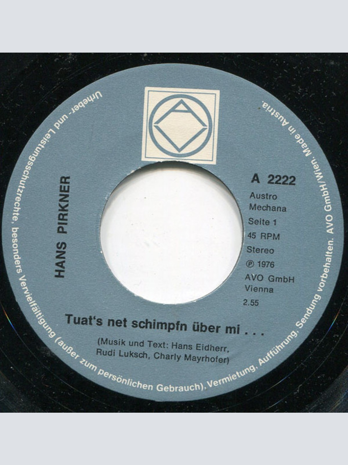 Vinyl / Hans Pirkner - Tuat's Net Schimpfen Über Mi... / Ein Fußballer Ist Auch Ein Mensch