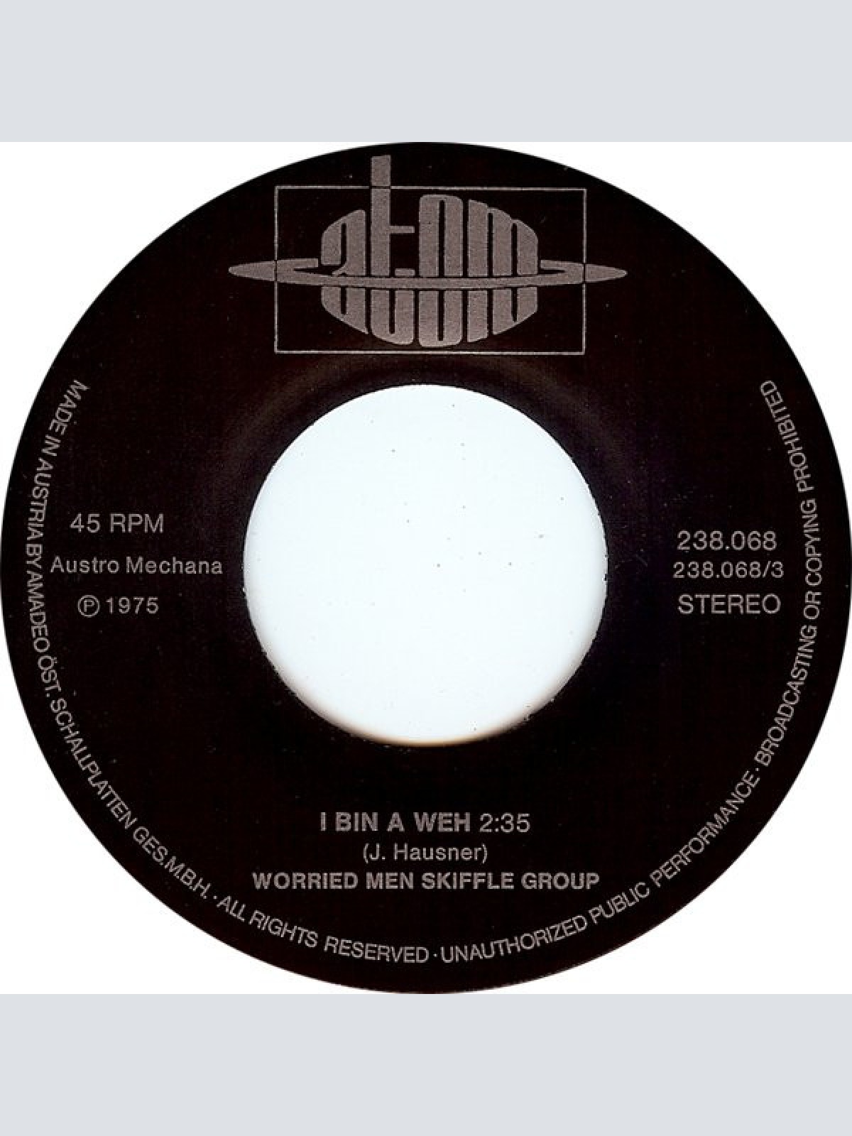 Vinyl / Worried Men Skiffle Group - I Bin A Weh / Basilisk