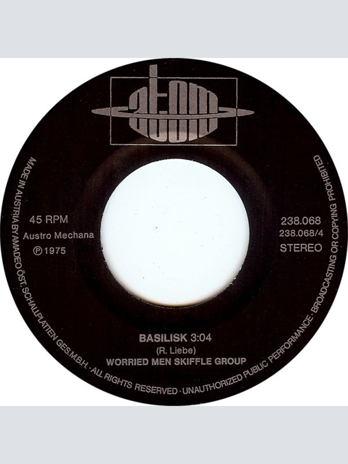 Vinyl / Worried Men Skiffle Group - I Bin A Weh / Basilisk