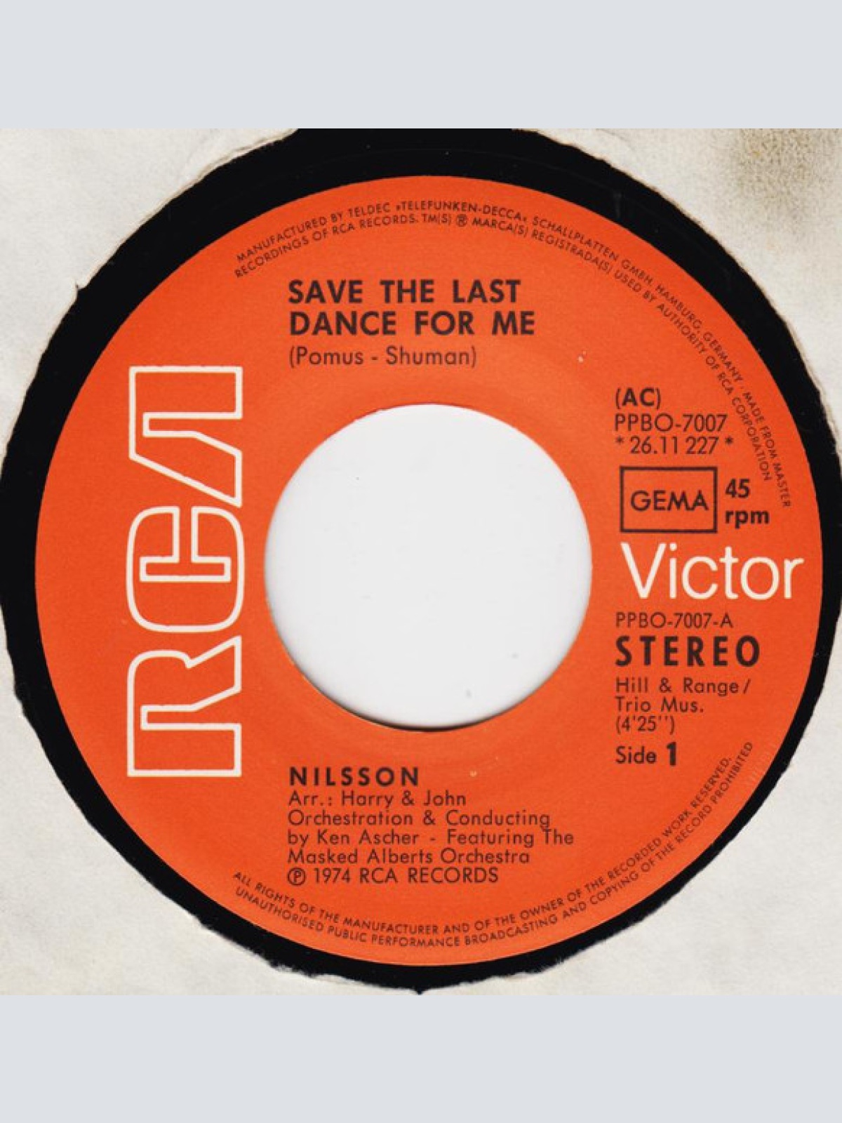 Vinyl / Nilsson* - Save The Last Dance For Me