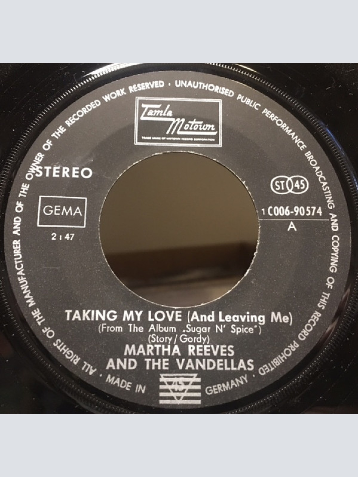 Vinyl / Martha Reeves & The Vandellas - Taking My Love (And Leaving Me) / Heartless
