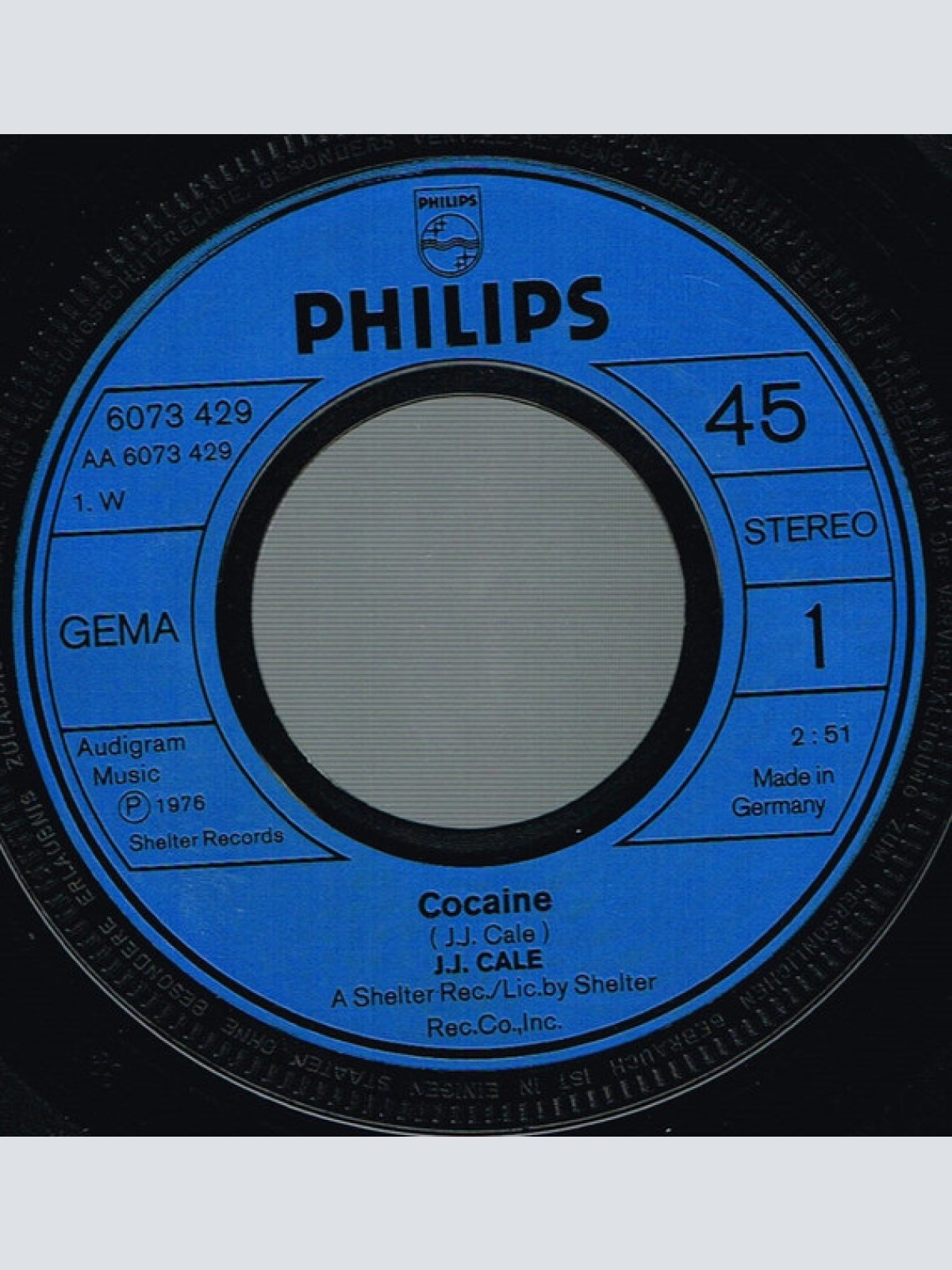 Vinyl / J.J. Cale - Cocaine / I'm A Gypsy Man