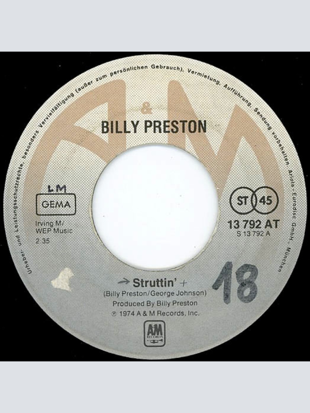 Vinyl / Billy Preston - Struttin'