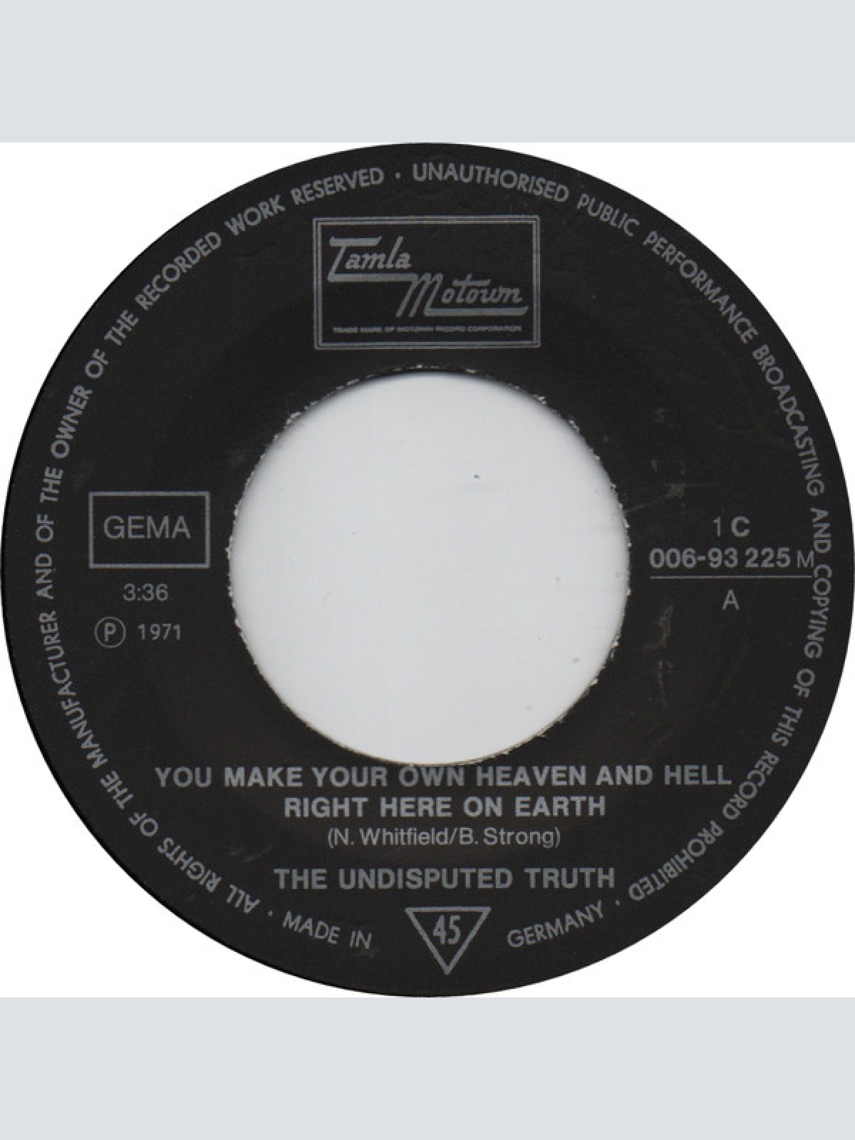 Vinyl / The Undisputed Truth - You Make Your Own Heaven And Hell Right Here On Earth