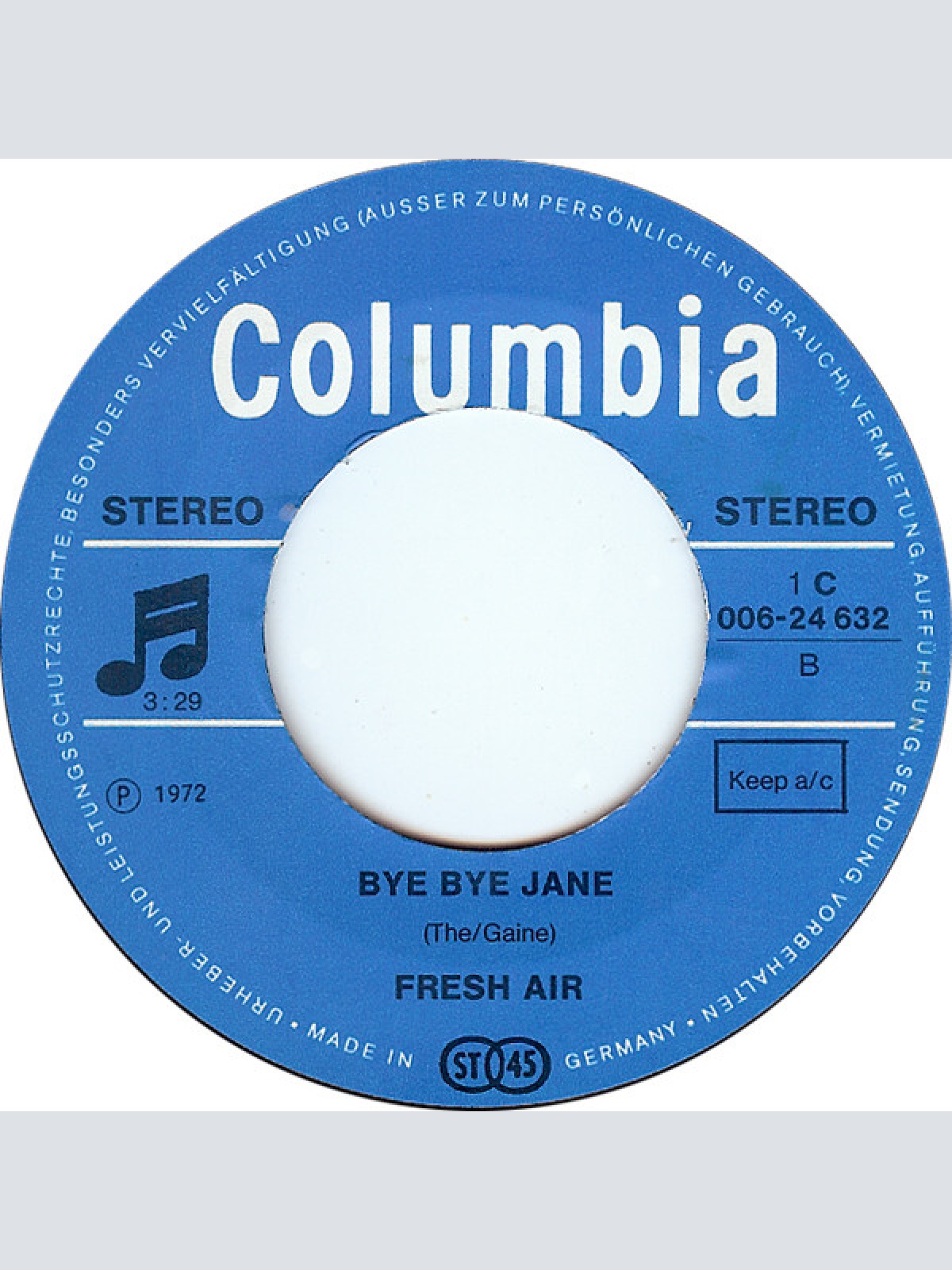 Vinyl / Fresh Air (22) - Fine, Fine, Woman (Sheriff) / Bye Bye Jane