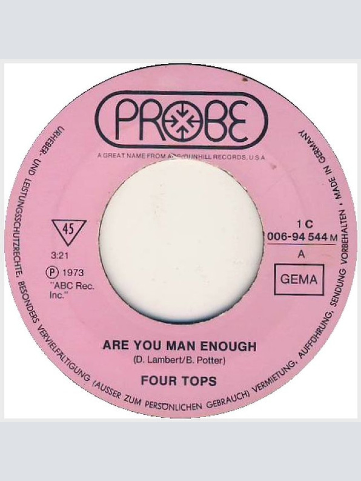 Vinyl / Four Tops - Are You Man Enough