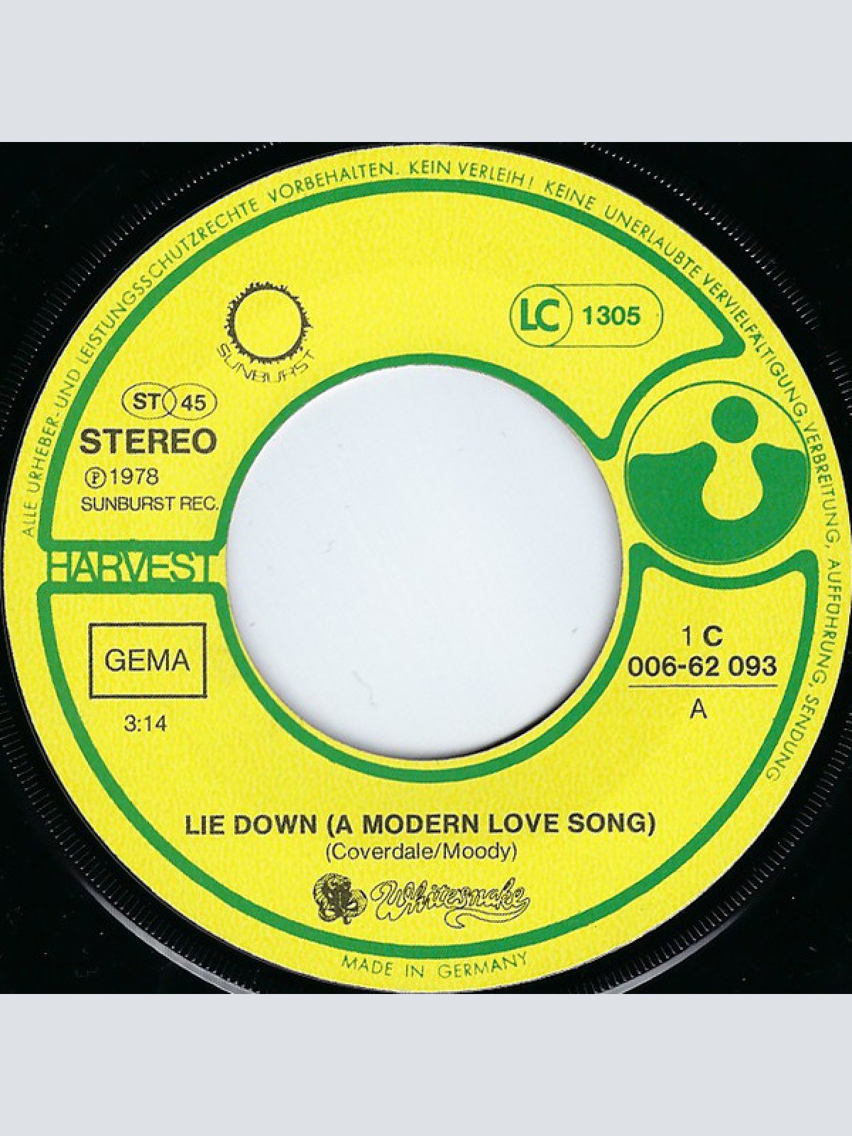 Vinyl / Whitesnake - Lie Down (A Modern Love Song)