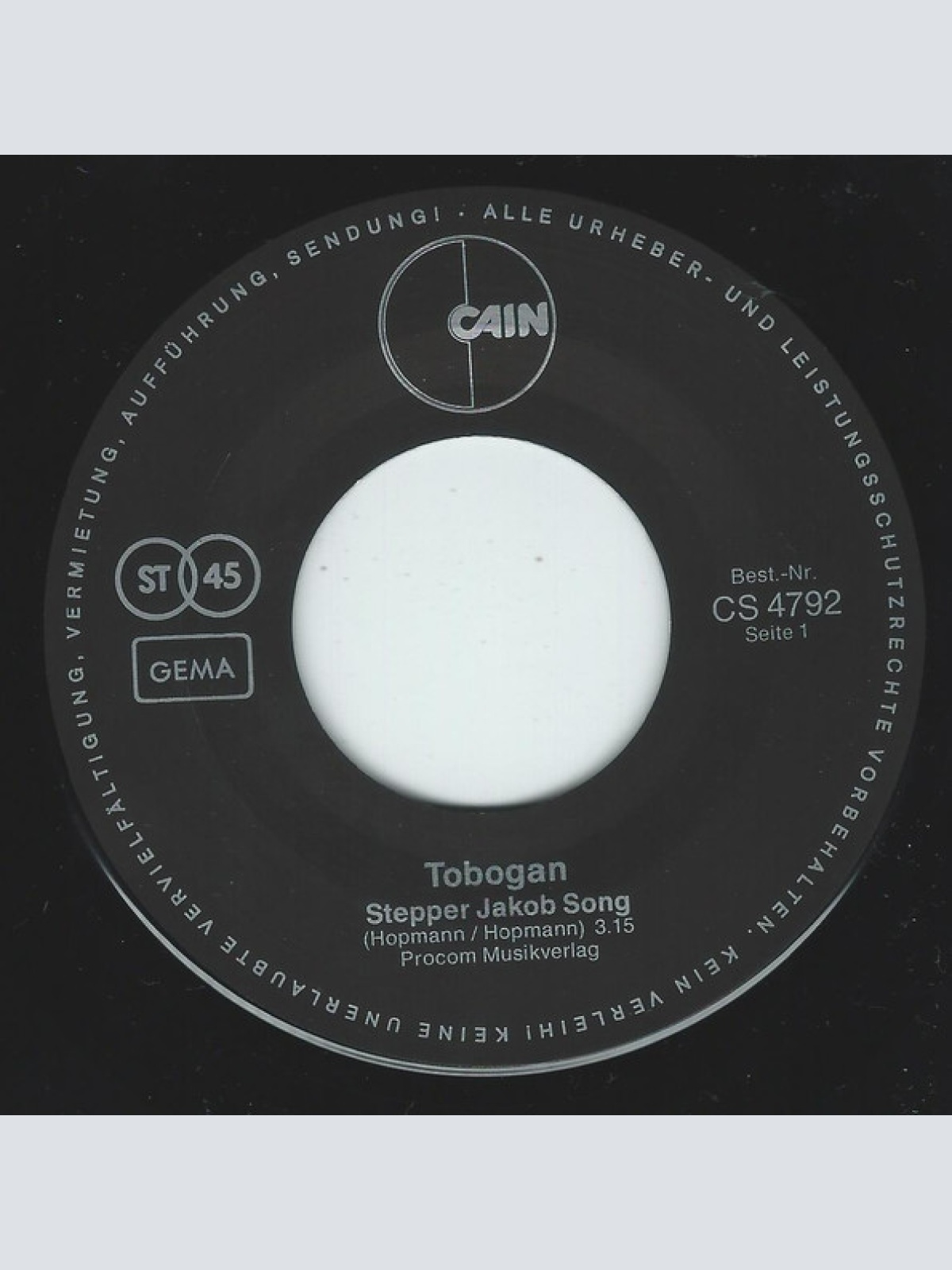 Vinyl / Tobogan - Stepper Jacob Song