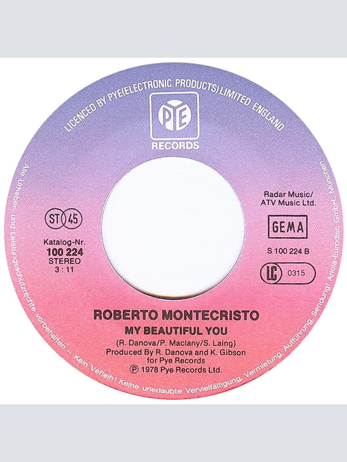 Vinyl / Roberto Montecristo - Gimme Gimme