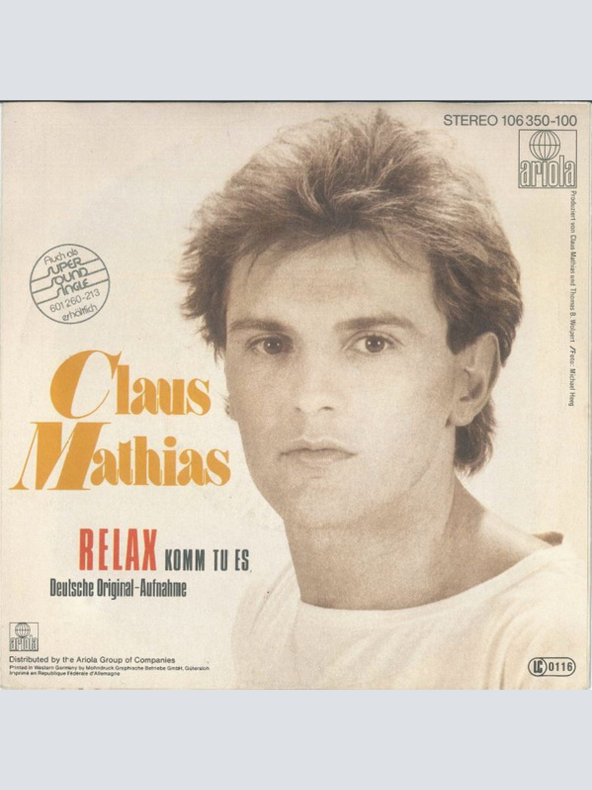 Vinyl / Claus Mathias* - Relax (Komm Tu Es)