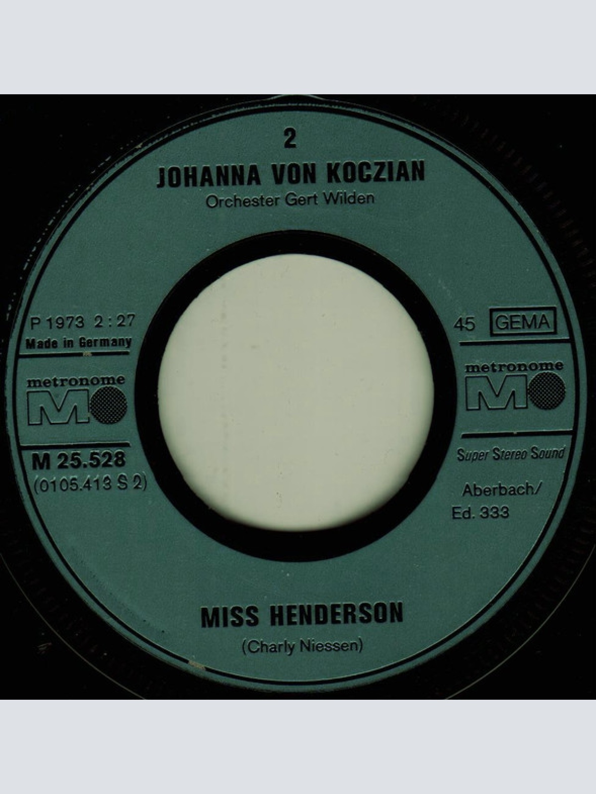 Vinyl / Johanna Von Koczian - Der Lord Von Barmbek / Miss Henderson