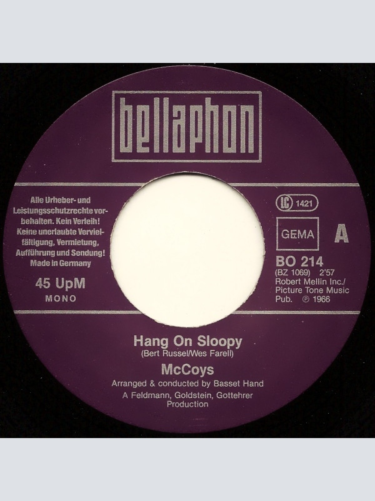 Vinyl / The McCoys - Hang On Sloopy / Fever