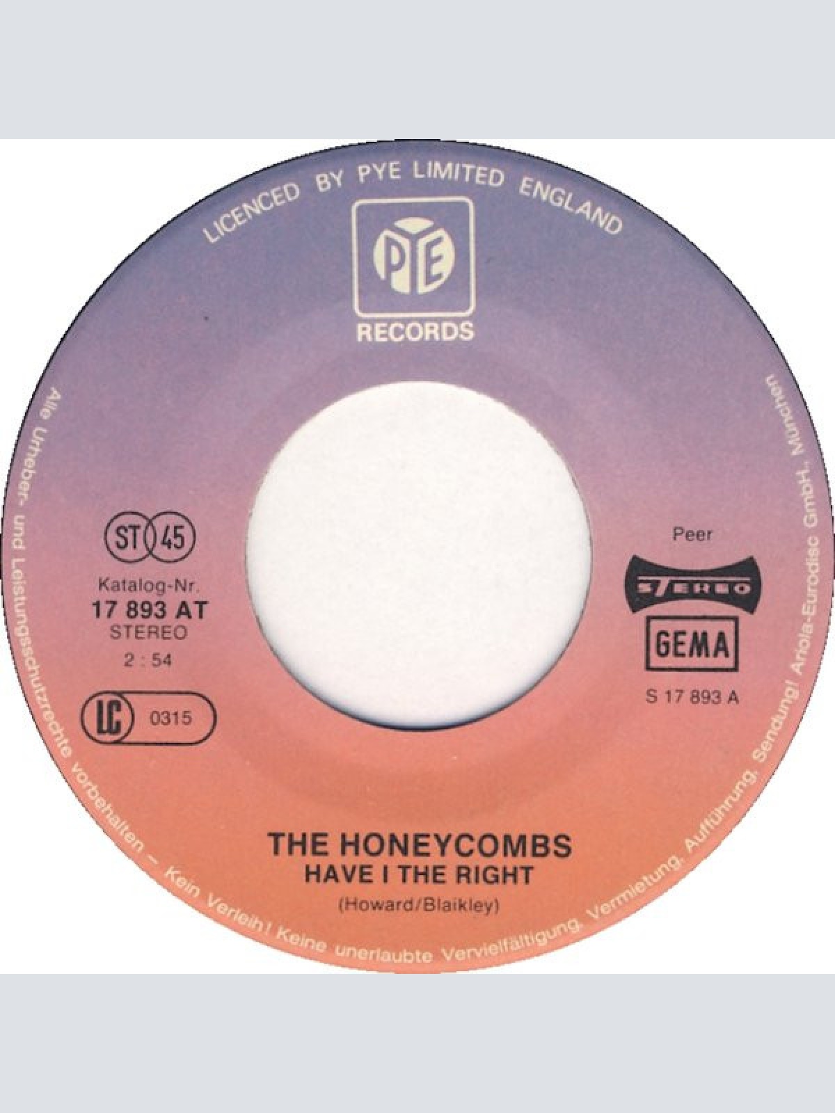 Vinyl / The Honeycombs / The Searchers - Have I The Right / Needles And Pins