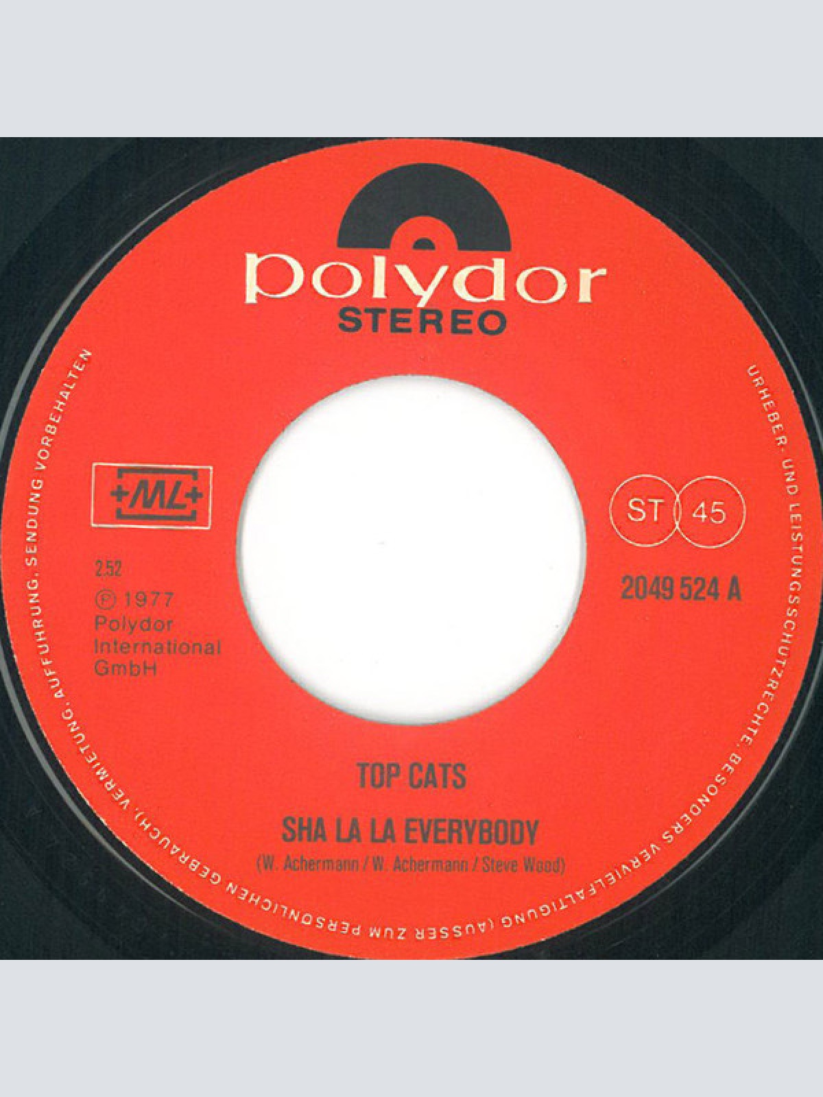 Vinyl / Top Cats (2) - Sha La La Everybody / Sing A Song