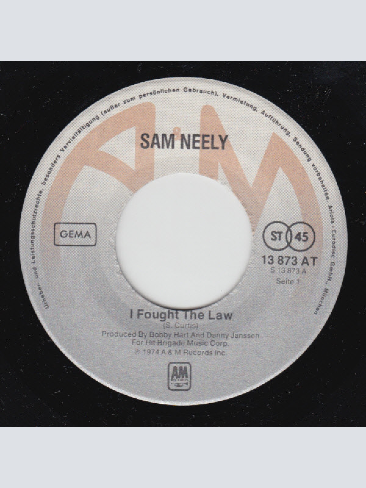 Vinyl / Sam Neely - I Fought The Law / Rock And Roll (I Gave You The Best Years Of My Life)