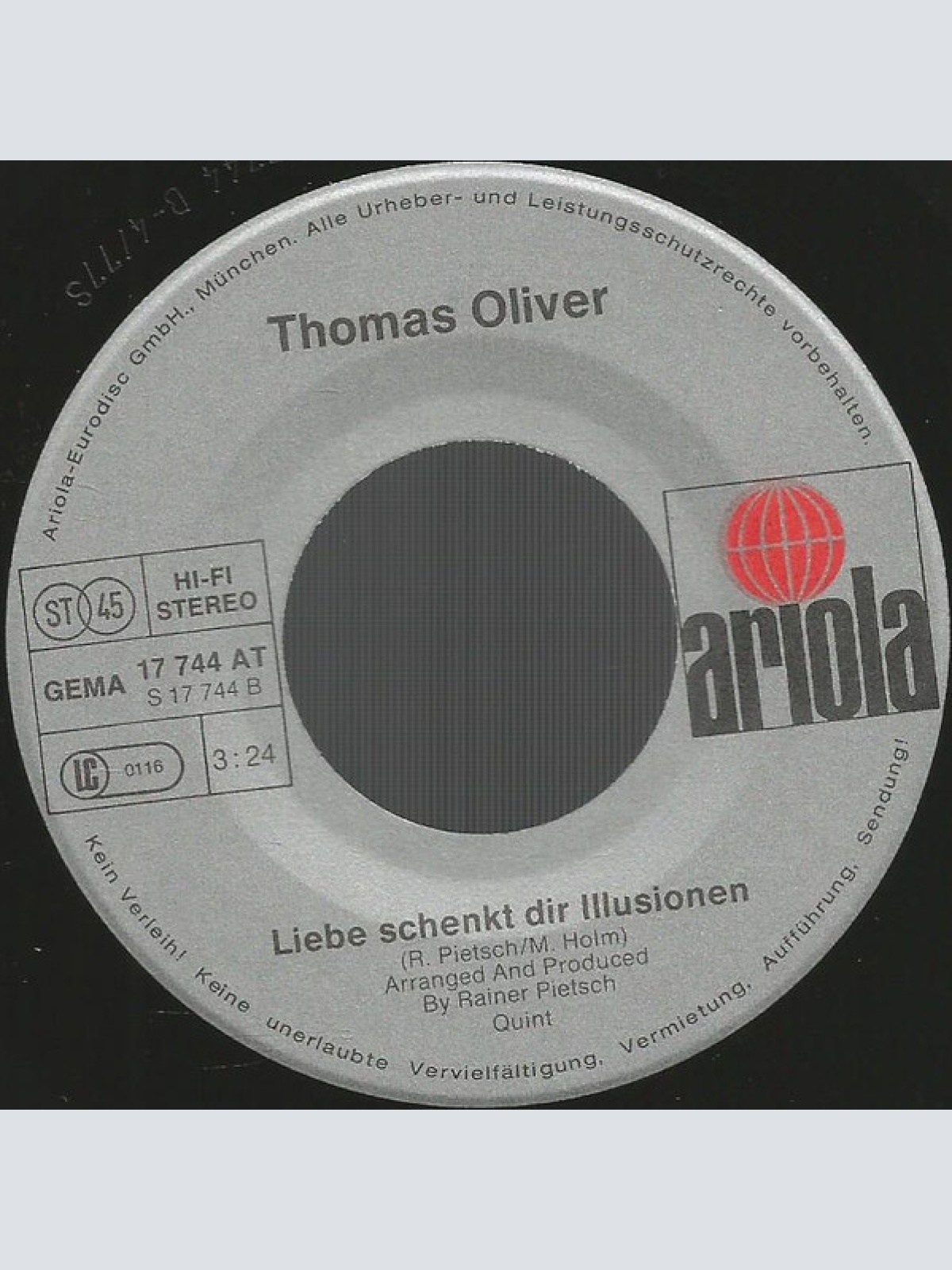 Vinyl / Thomas Oliver (3) - Moody Blue / Liebe Schenkt Dir Illusionen