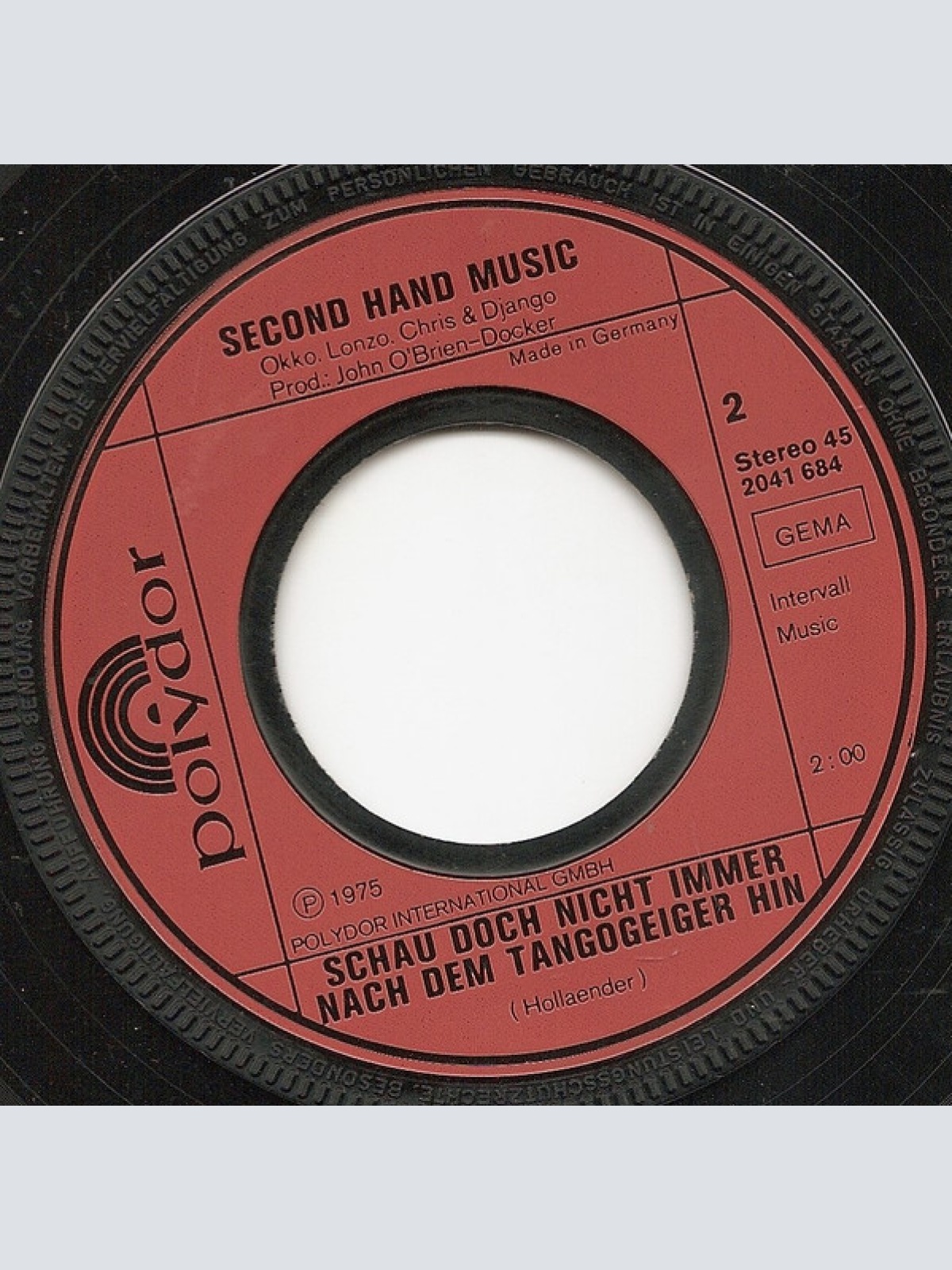 Vinyl / Okko, Lonzo, Chris & Django - Second Hand Music - Teddybär