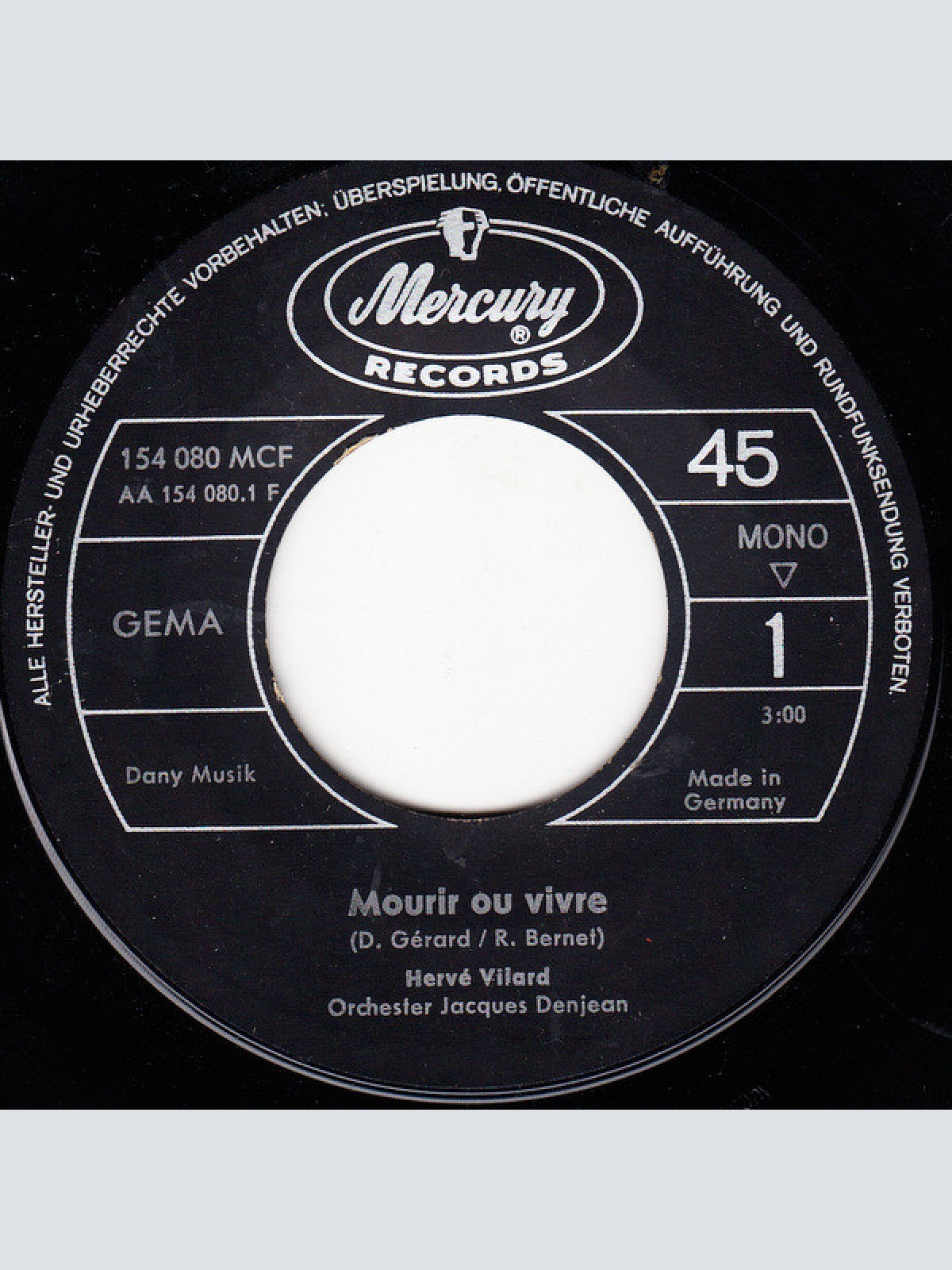 Vinyl / Hervé Vilard - Mourir Ou Vivre